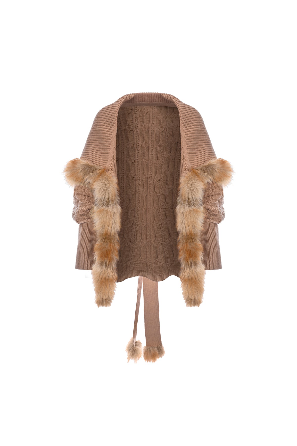 JYOSEI Merino Wool-Blended Spliced Oversized Tie Sweater