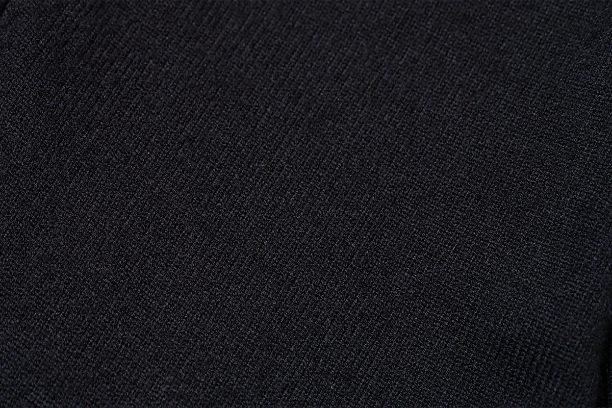 JYOSEI Napoleon-Collar Ribbed Bodycon Knit Dress