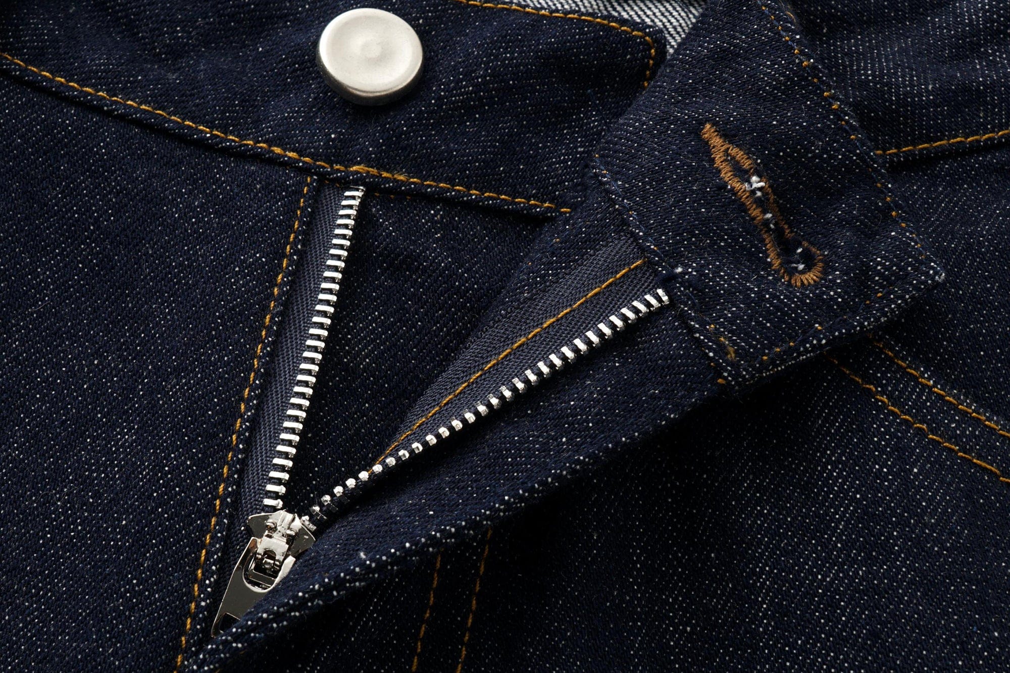 OINIMI Retro Stitched Straight-Leg Raw Jeans
