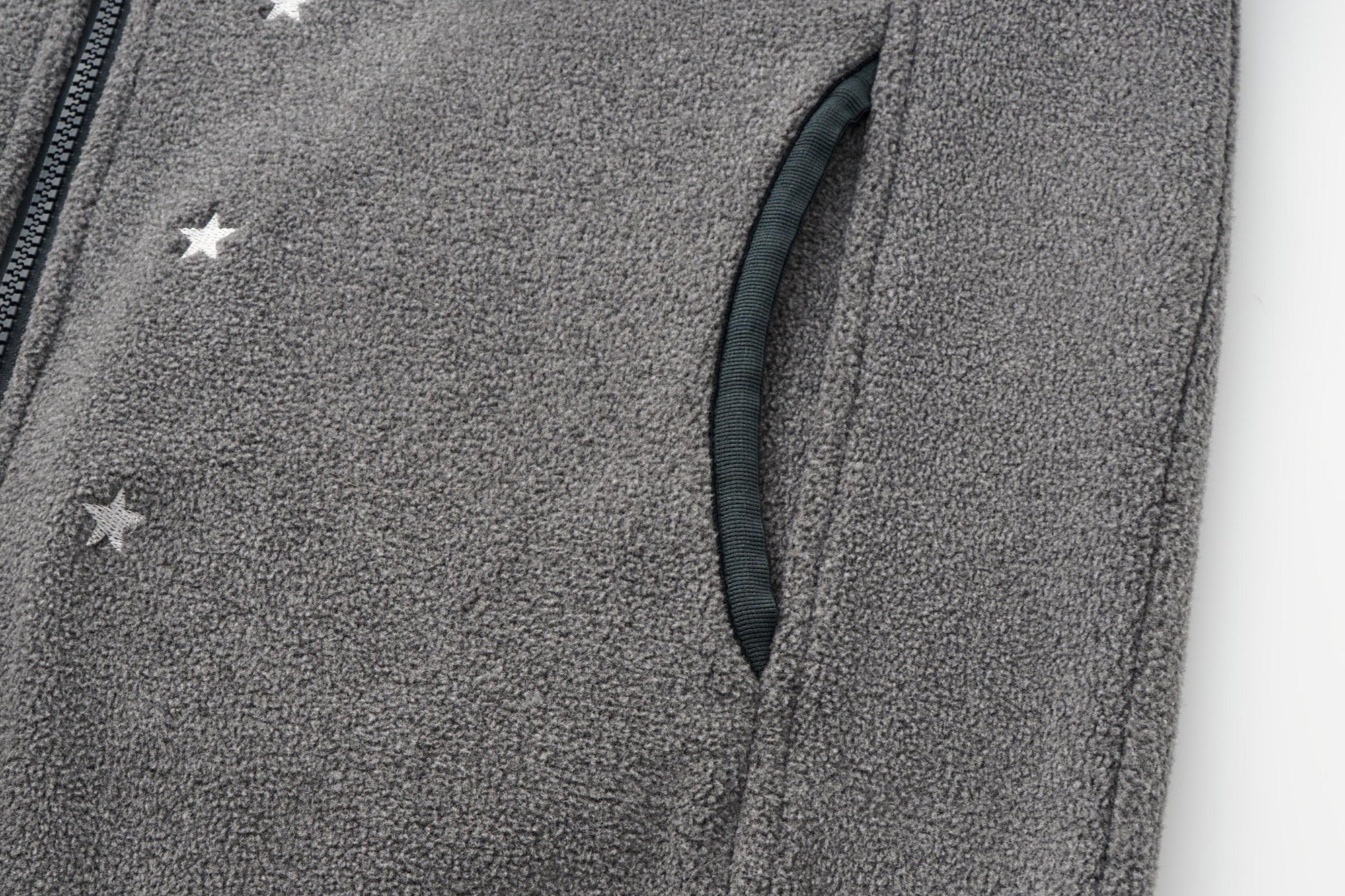 OINIMI Star Embroidered Zip-Up Fleece Hoodie