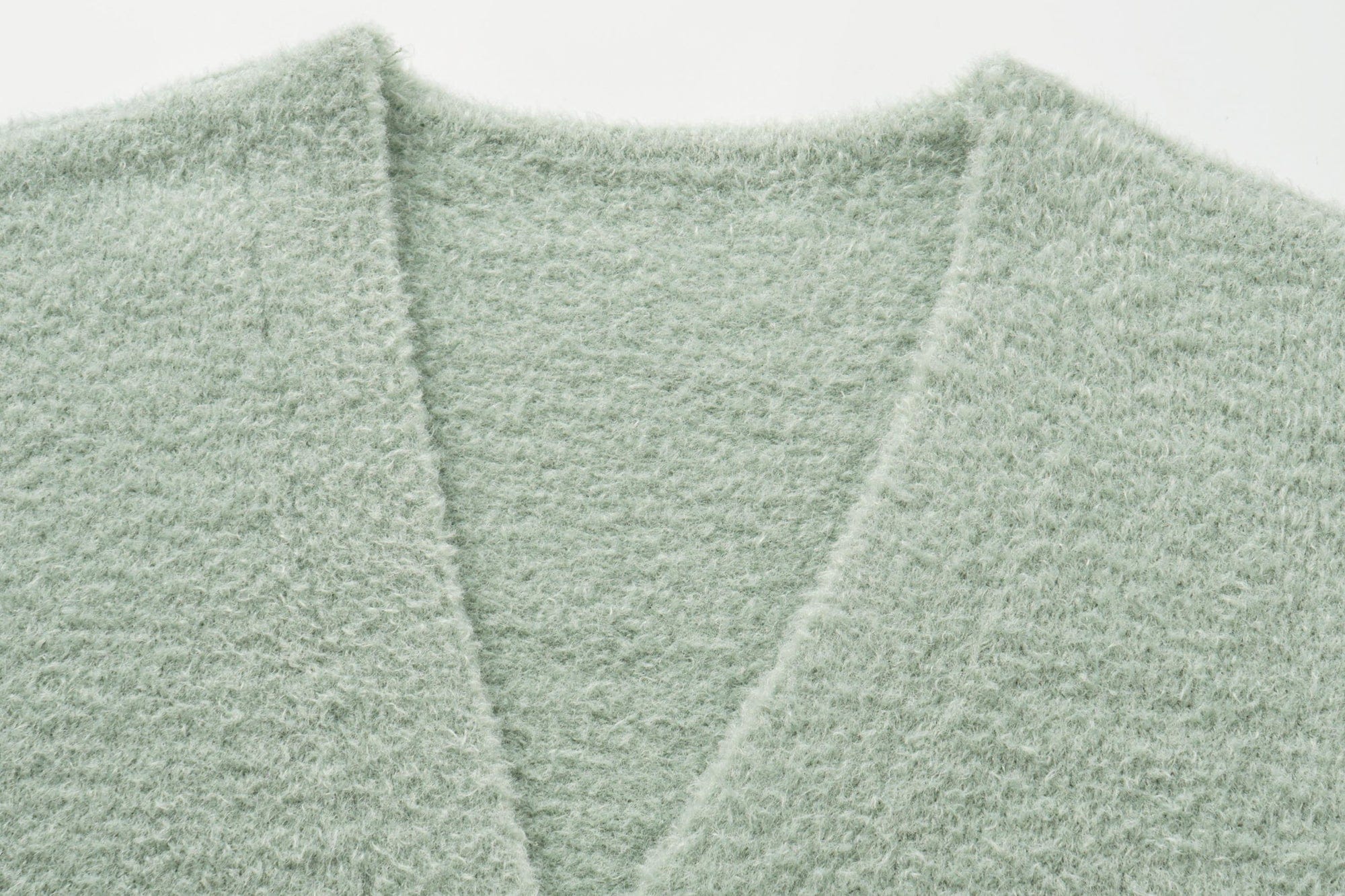 OINIMI Fluffy Knit Button-Up Cardigan