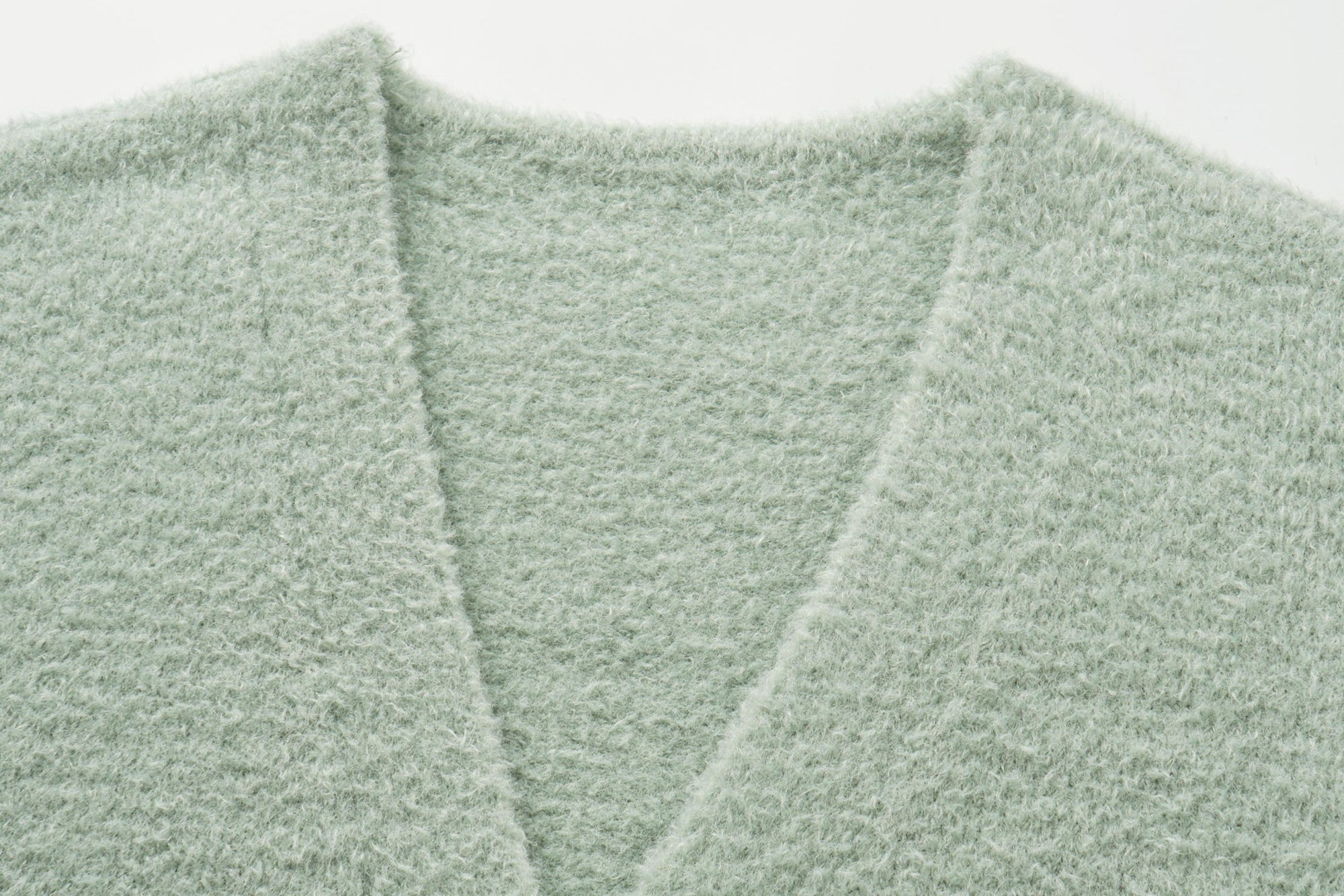 OINIMI Fluffy Knit Button-Up Cardigan