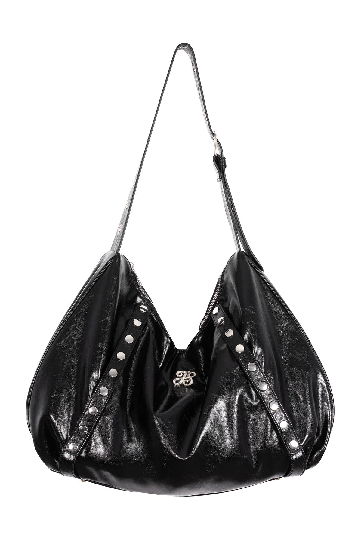 JYOSEI Detachable Studded Fringe Faux Fur Tote Bag