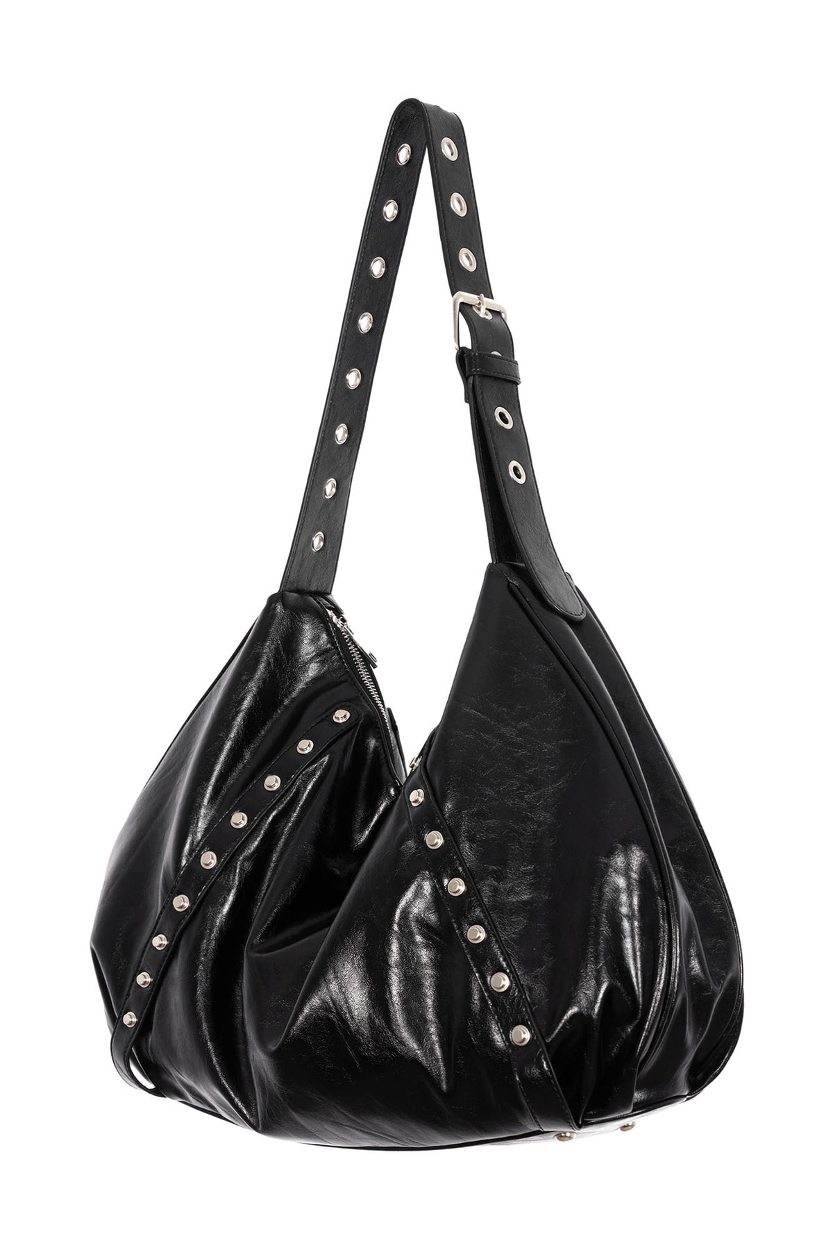 JYOSEI Detachable Studded Fringe Faux Fur Tote Bag