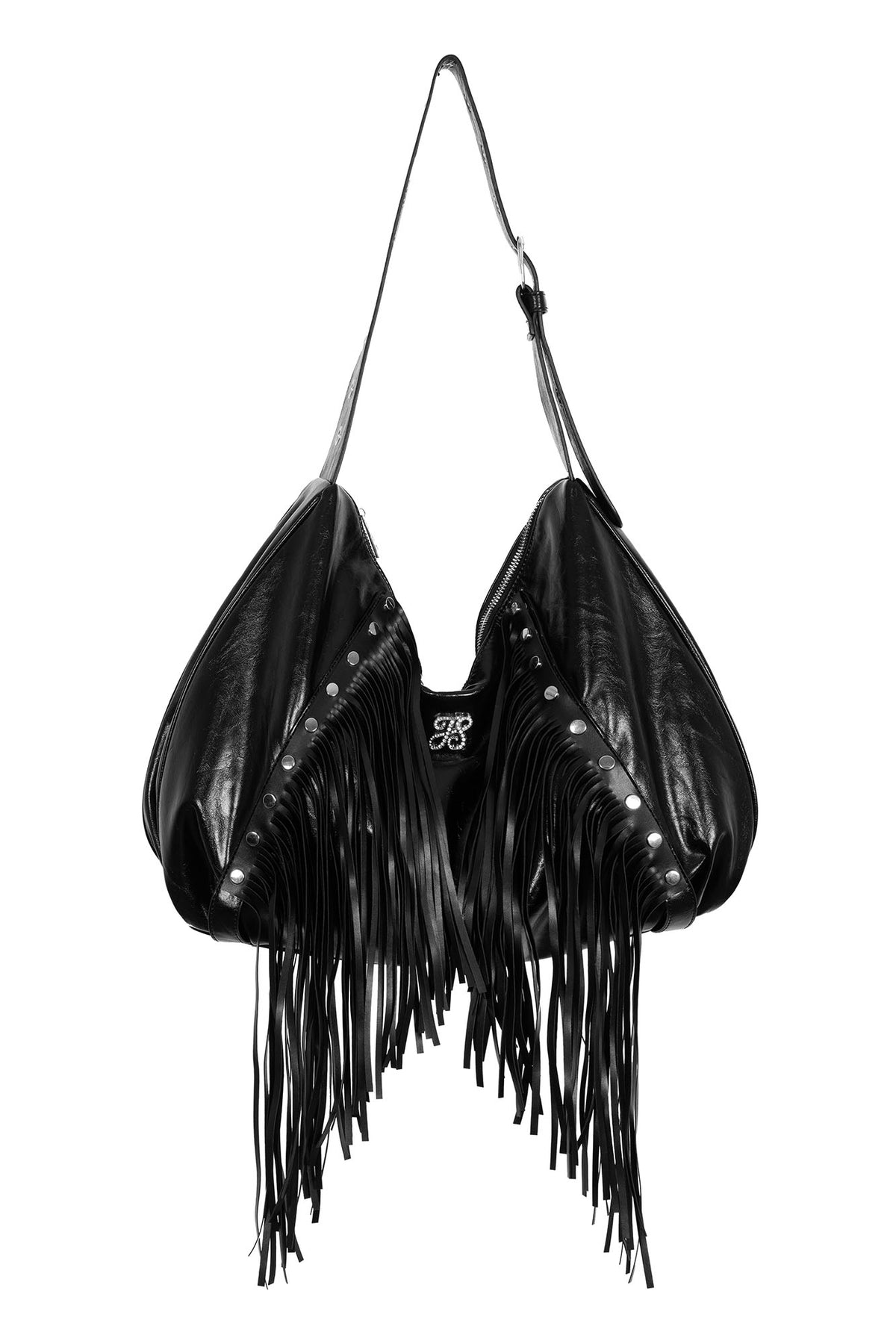 JYOSEI Detachable Studded Fringe Faux Fur Tote Bag