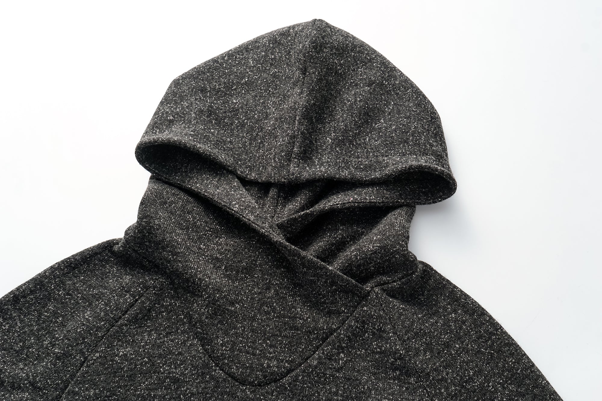 OINIMI Asymmetrical Cinched Speckled Hoodie