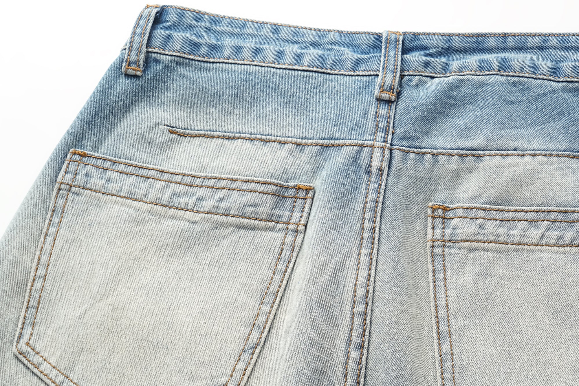 OINIMI Distressed Washed Wide-Leg Jeans