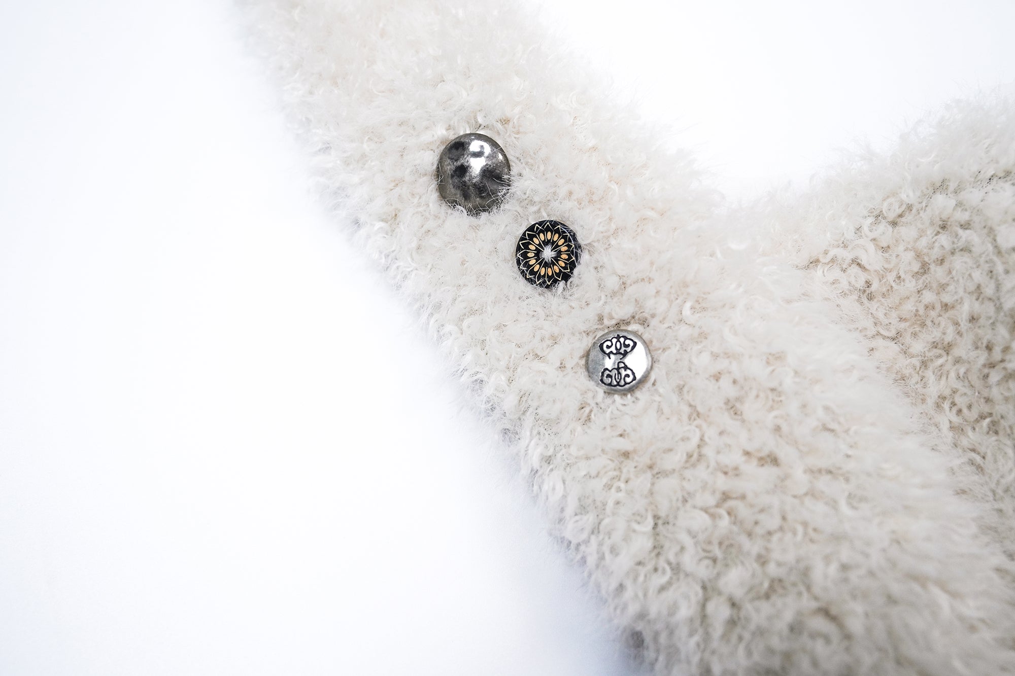 OINIMI Button-Embellished Faux-Fur Crossbody Bag