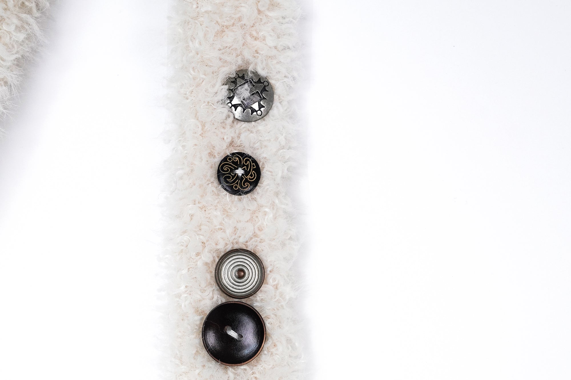 OINIMI Button-Embellished Faux-Fur Crossbody Bag