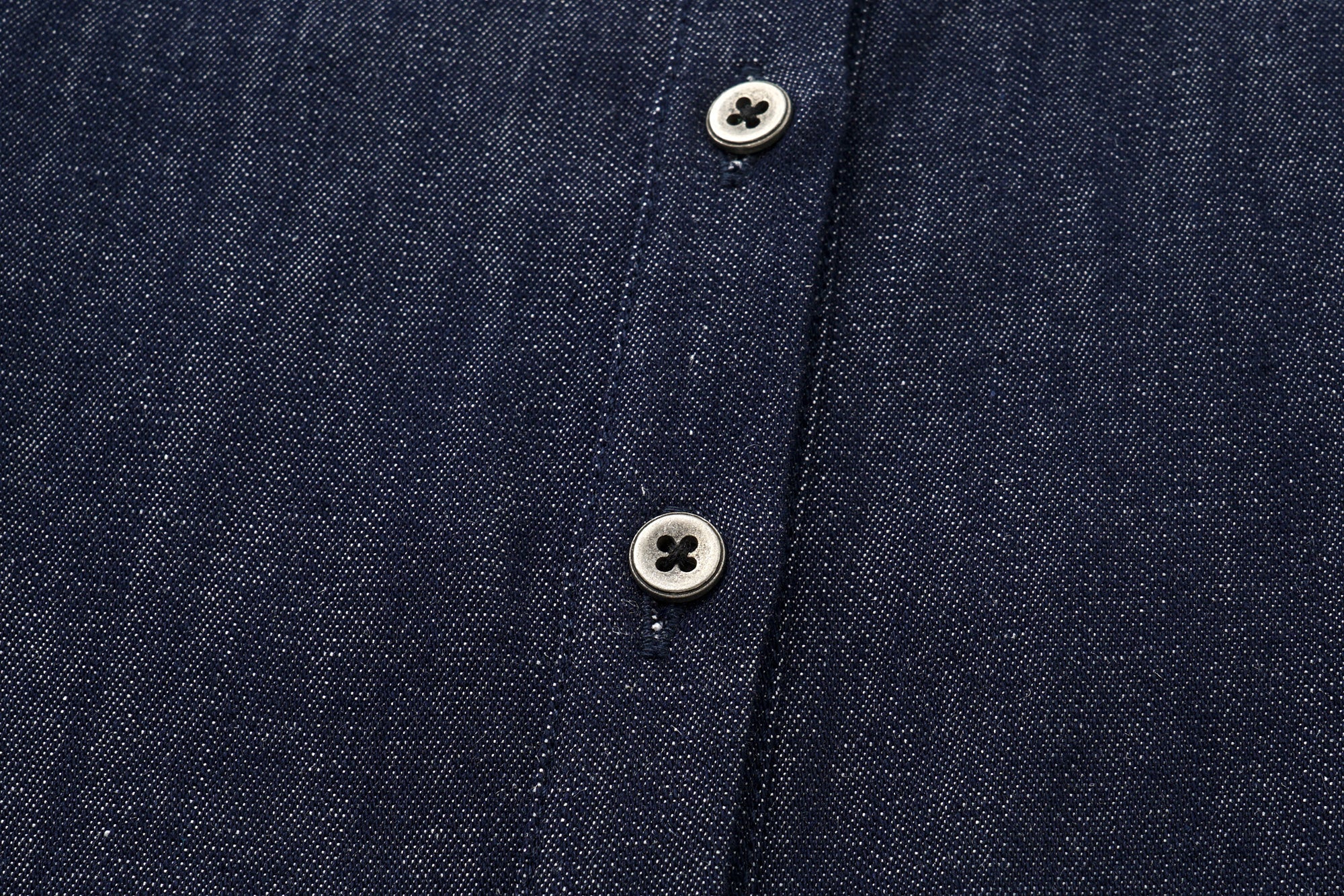 OINIMI Badge-Patch Waist-Cinched Denim Shirt