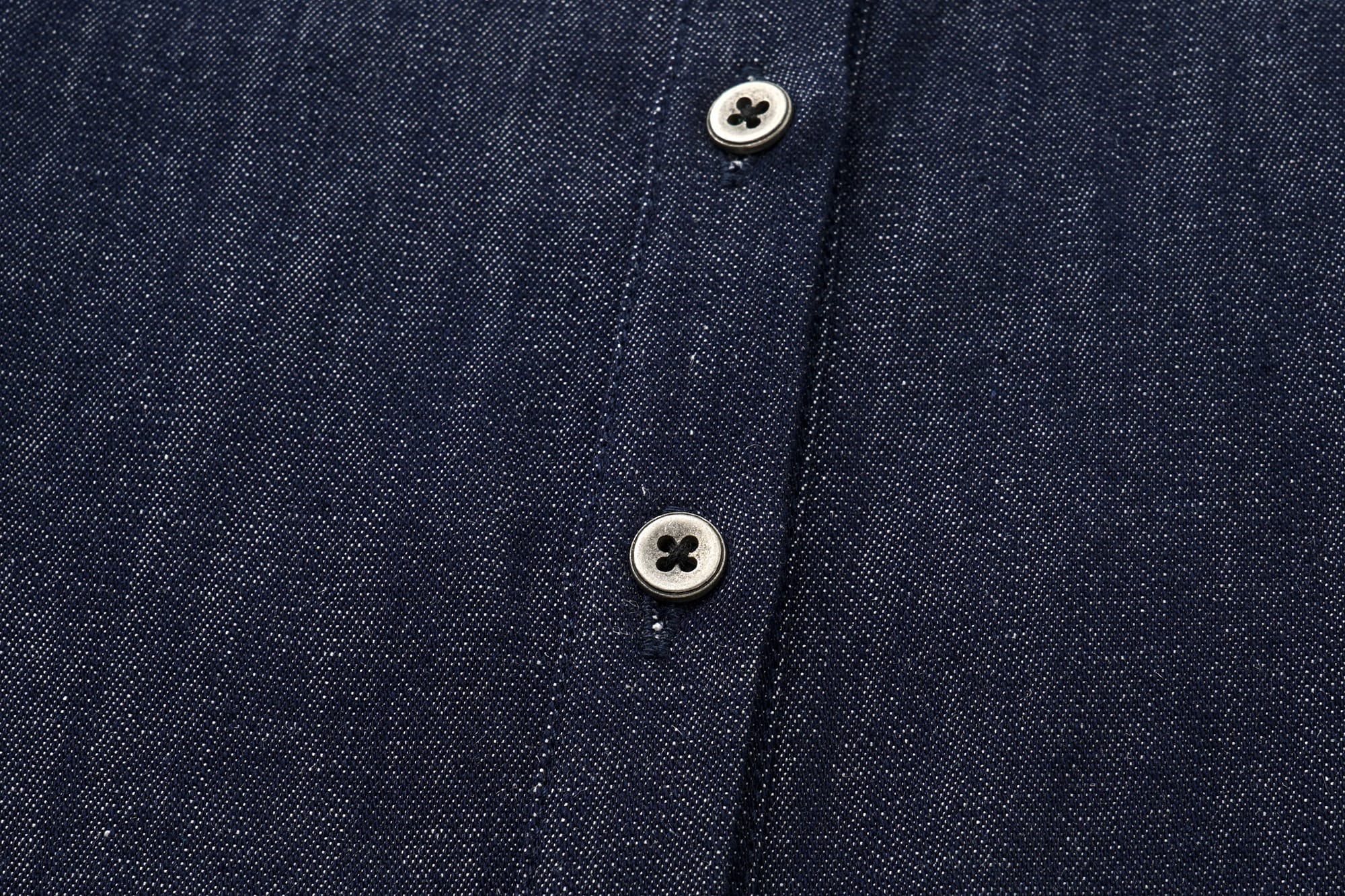 OINIMI Badge-Patch Waist-Cinched Denim Shirt