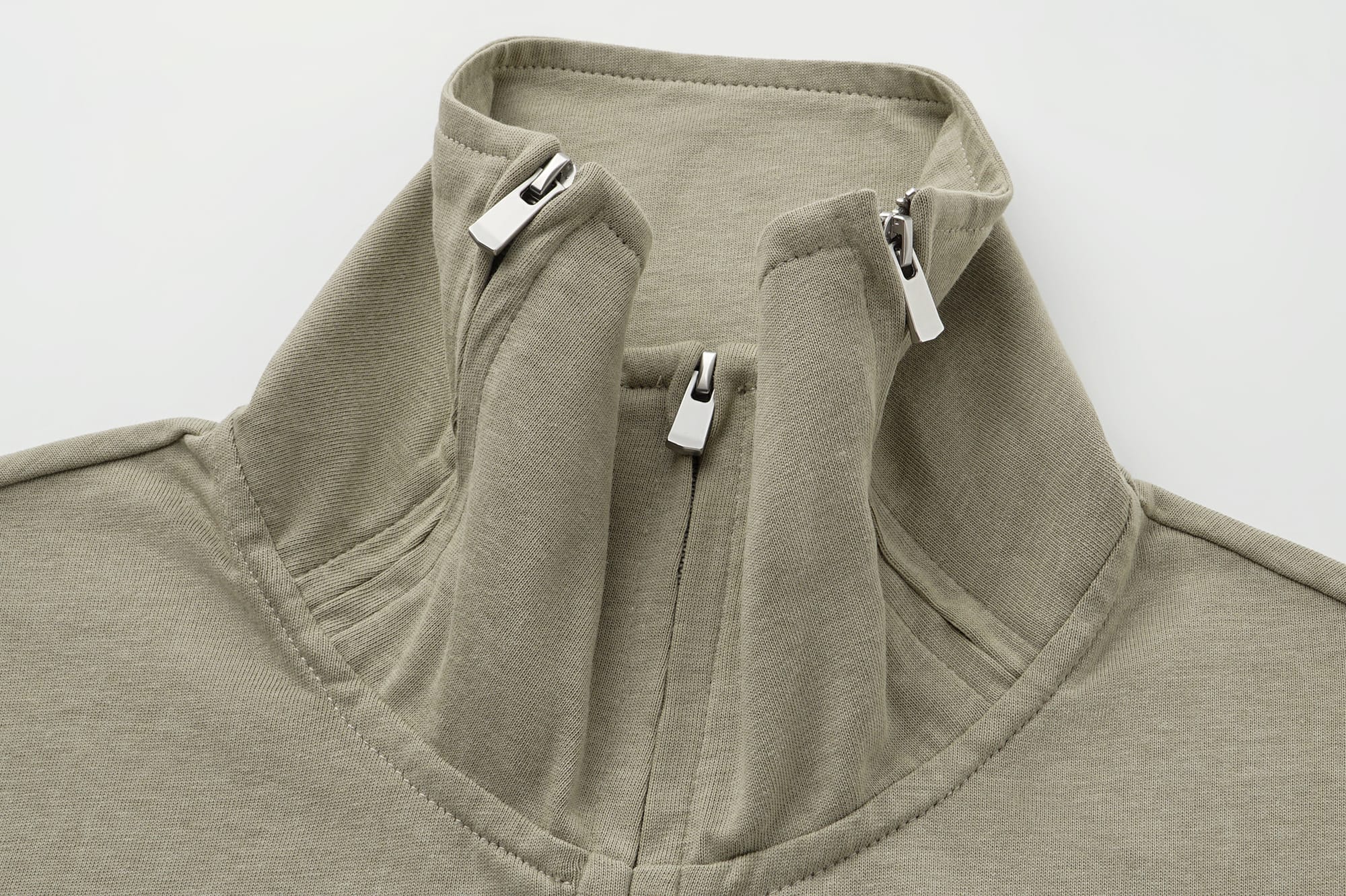 OINIMI Deconstructed Triple-Zip Funnel-Neck Jacket