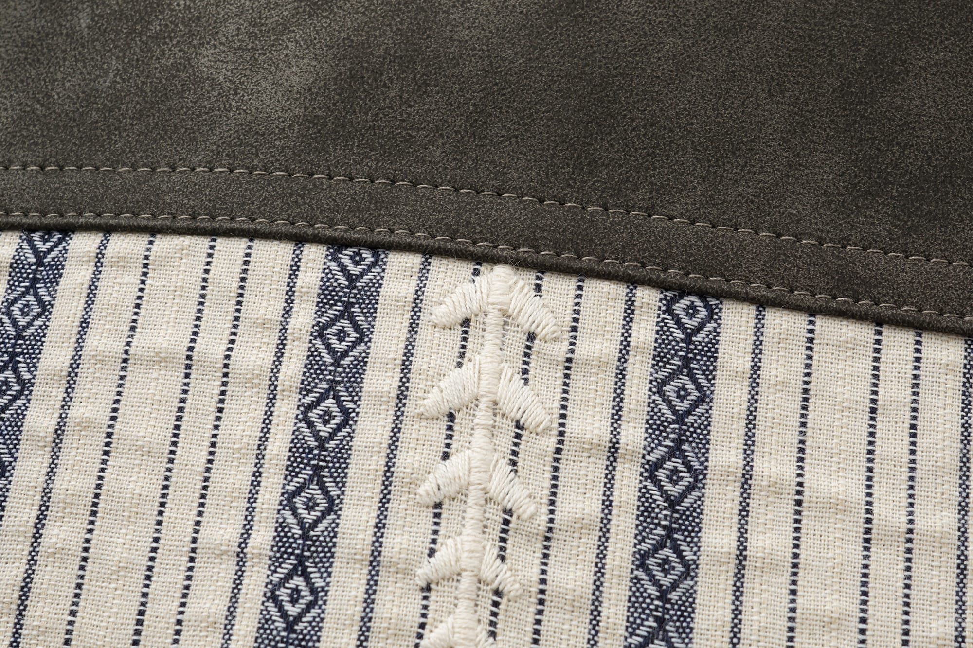 OINIMI Spliced Stripe Paneled Belted Moto Jacket