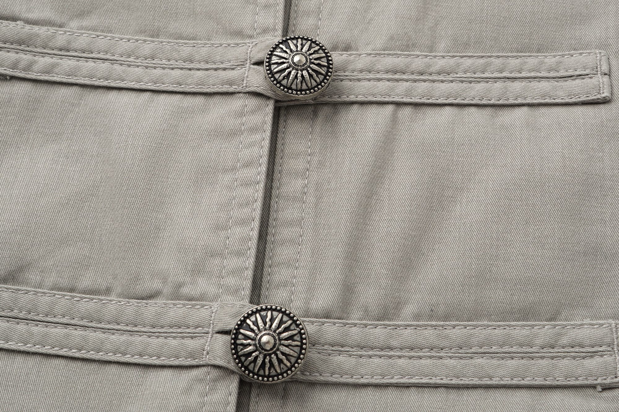 OINIMI Band-Collar Strap-Front Button-Up Jacket