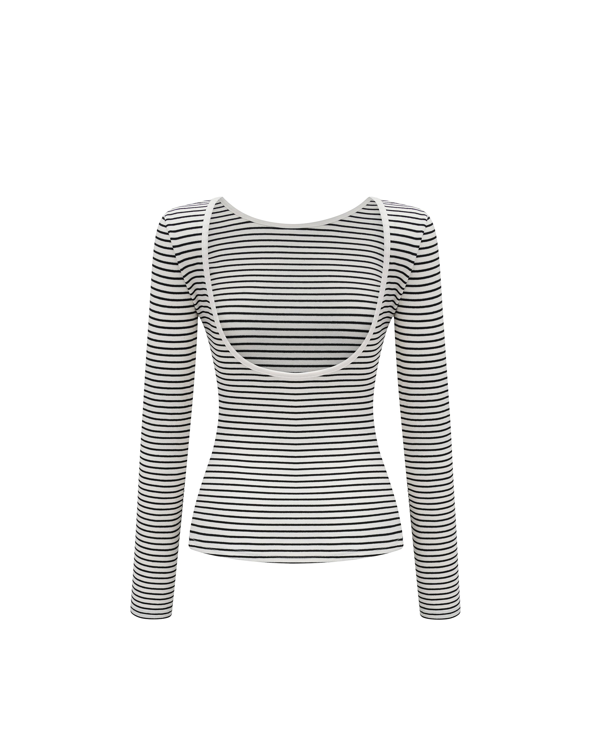 PCLA Backless Striped Long-Sleeve Tee