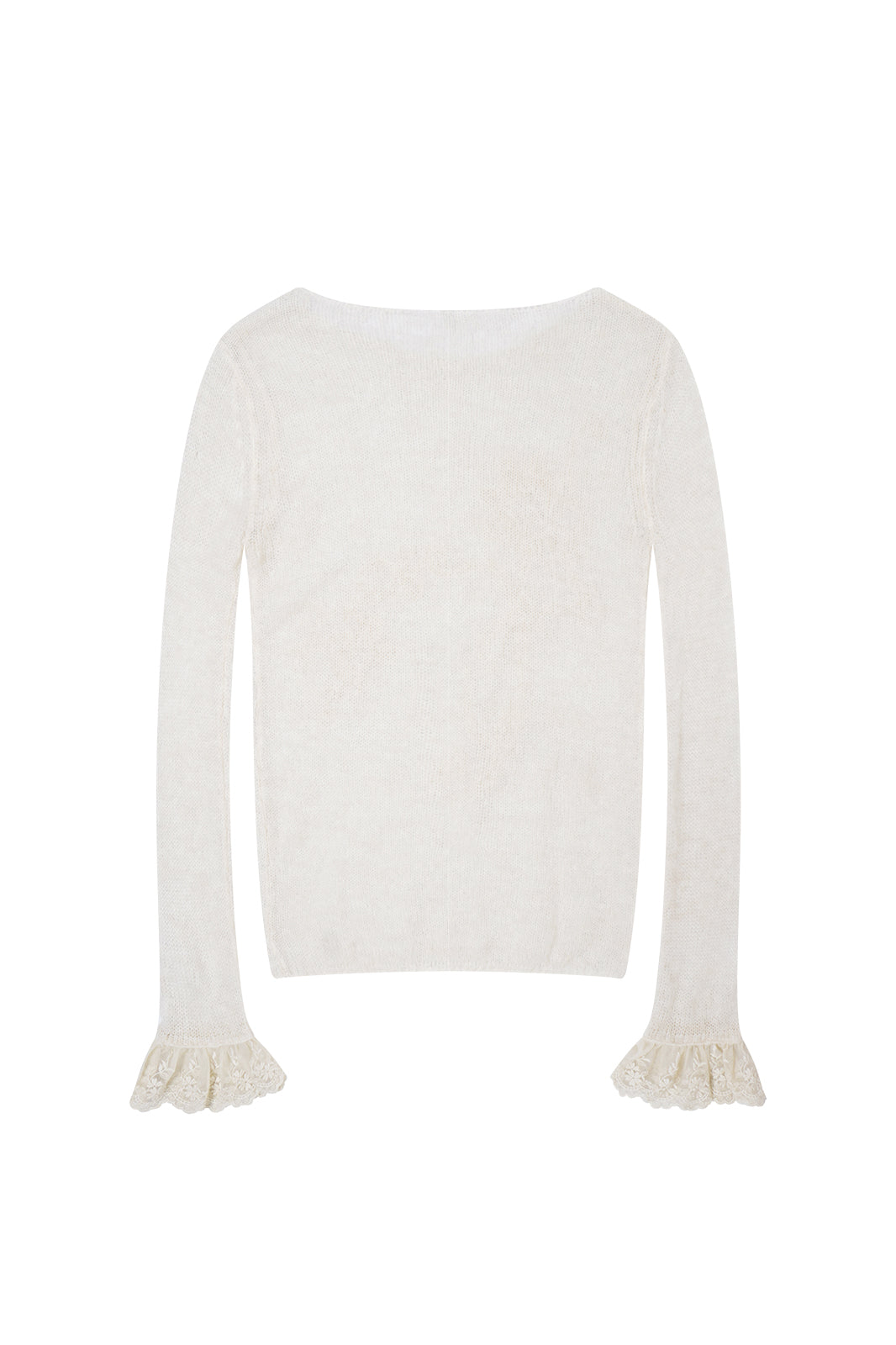 FAYCHUI Floral Rope-Embroidered Beaded Mohair Sweater
