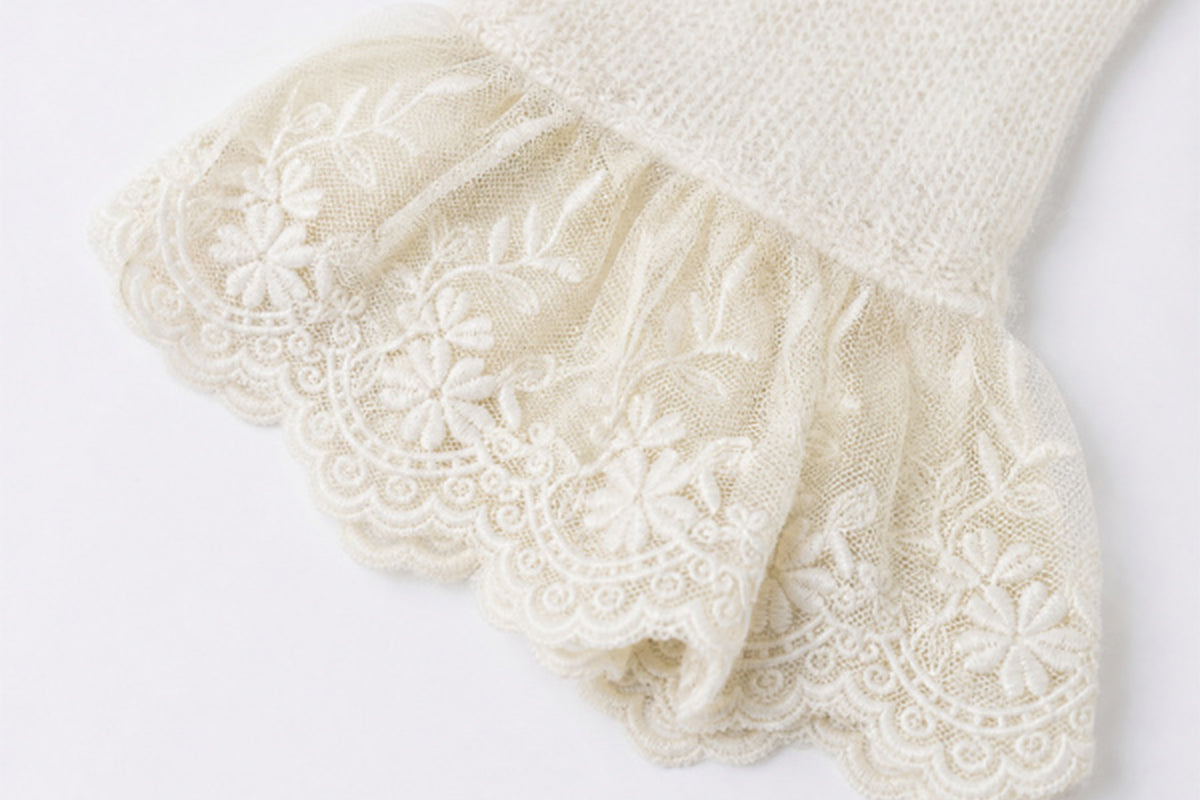 FAYCHUI Floral Rope-Embroidered Beaded Mohair Sweater