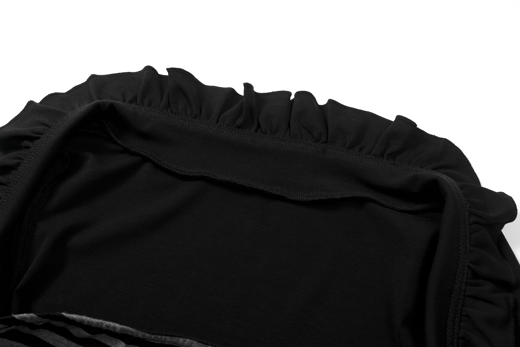 COSTUSTOOT Ruffle Layered Shrug Stripe Top