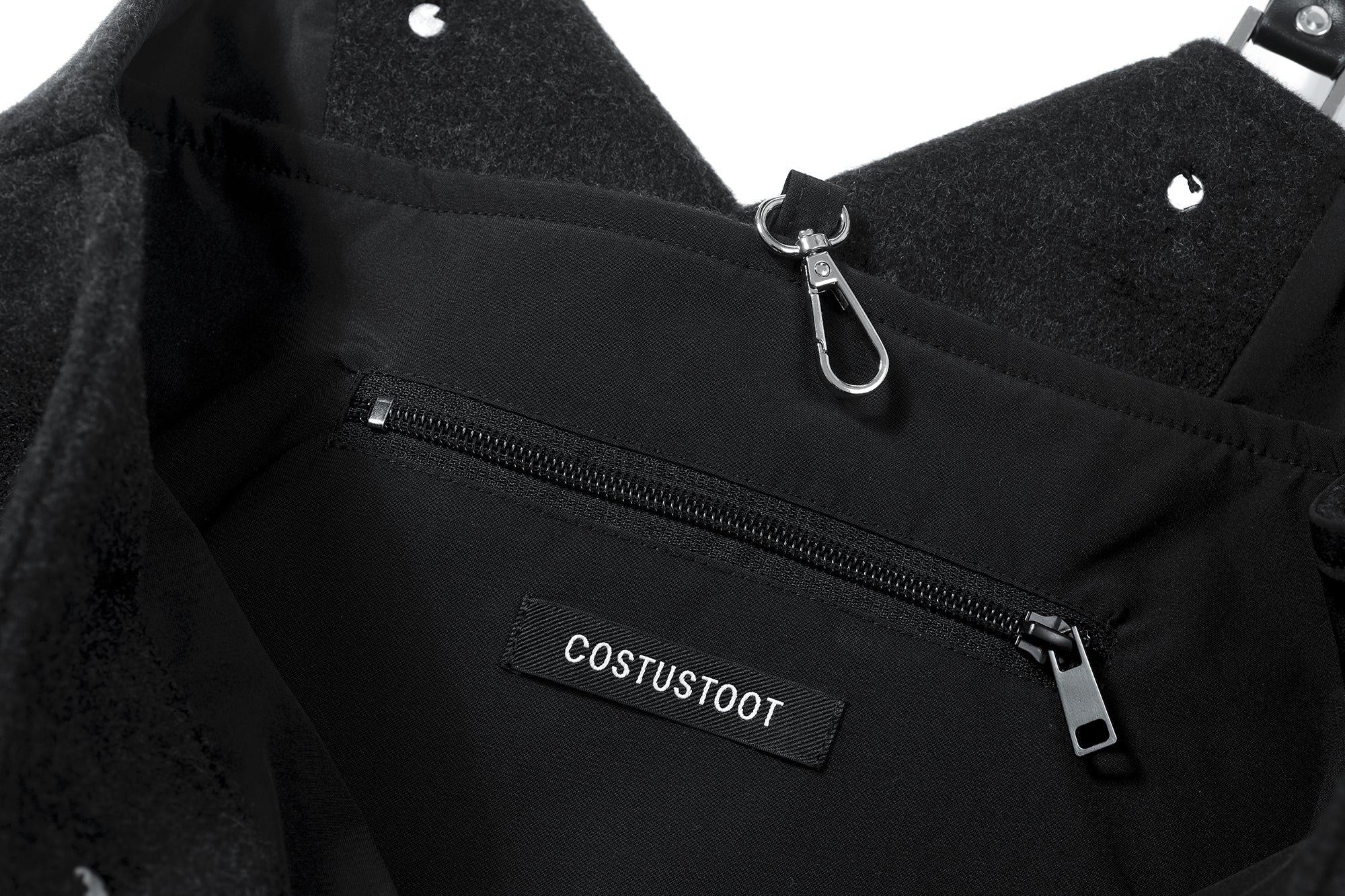 COSTUSTOOT Double-Breasted Coat Collar Tote Bag