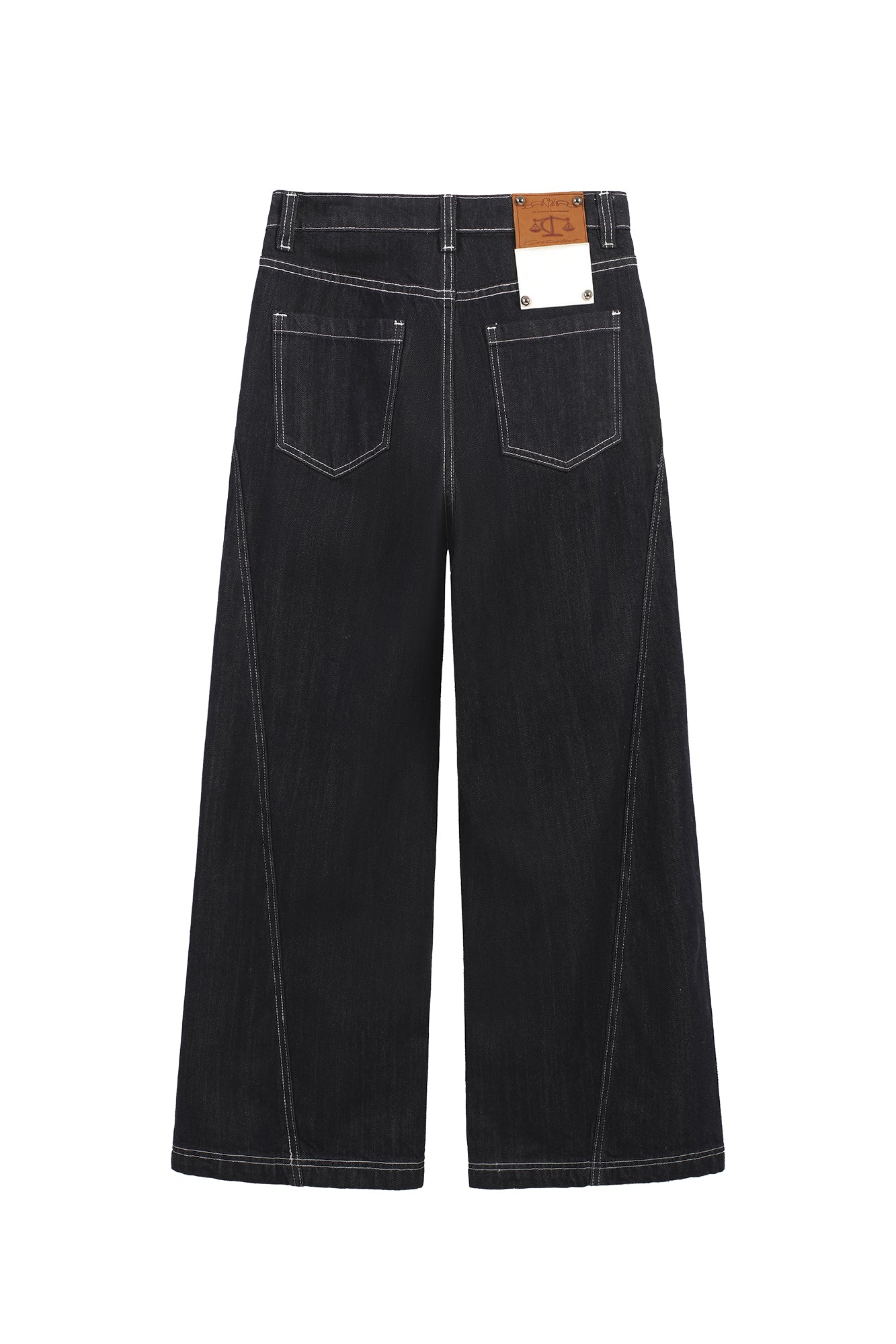 COSTUSTOOT Button-Fly Pleated Wide-Leg Jeans