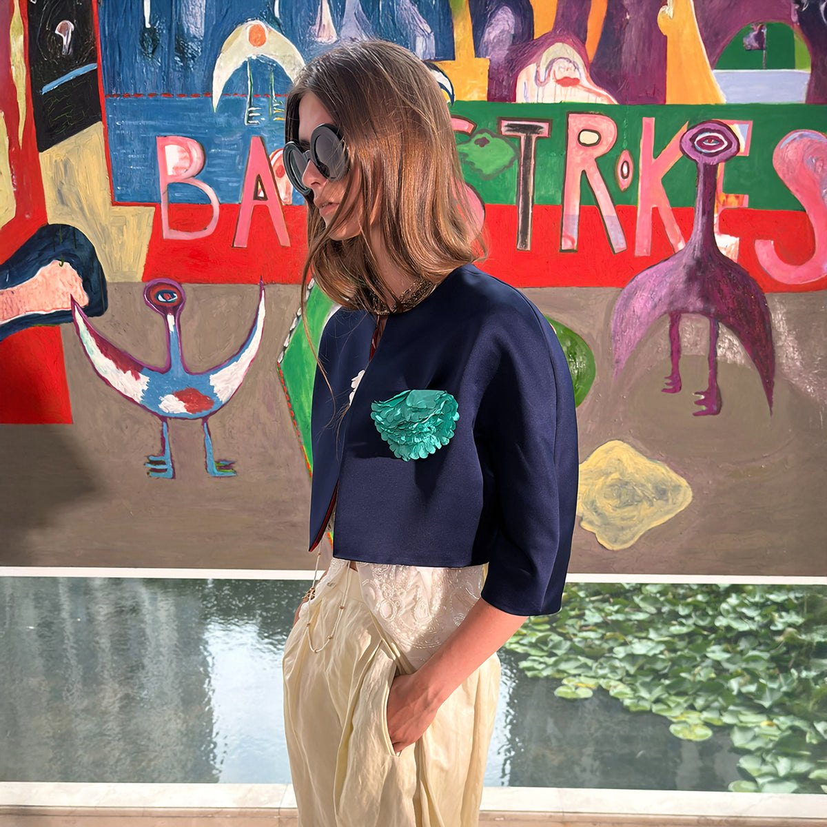 WINGFREE Reversible Floral Cropped Jacket