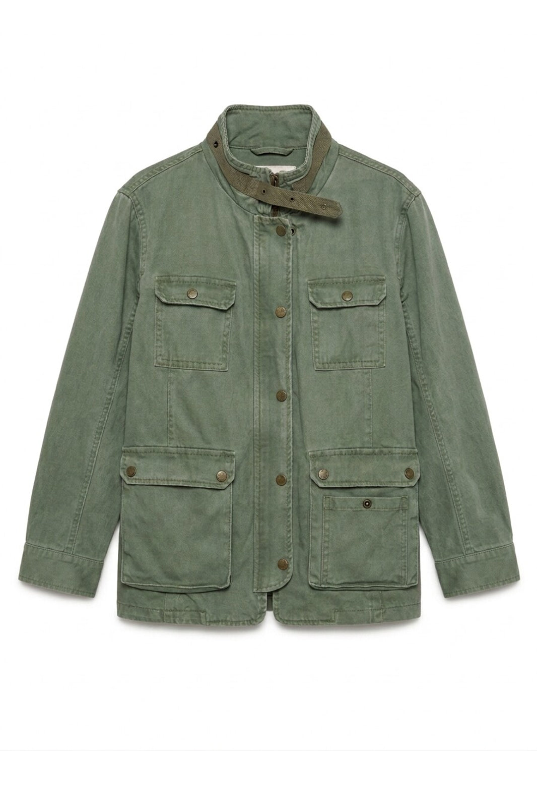 ANTENNA EFFECT Washed Multi-Pocket Zip-Up Jacket