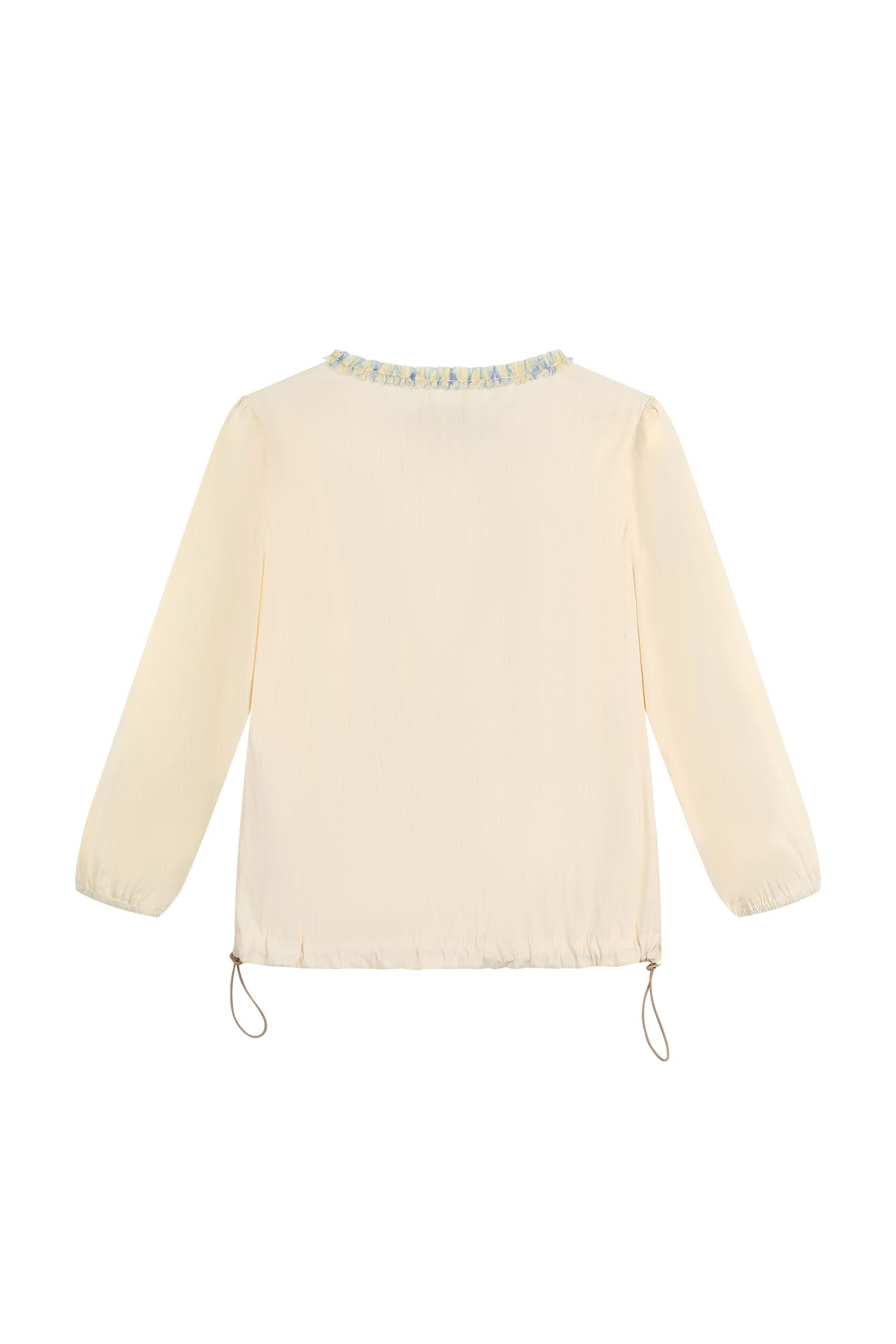 UNSOCIAL NIGHT Asymmetric Tassel-Trim Button Blouse