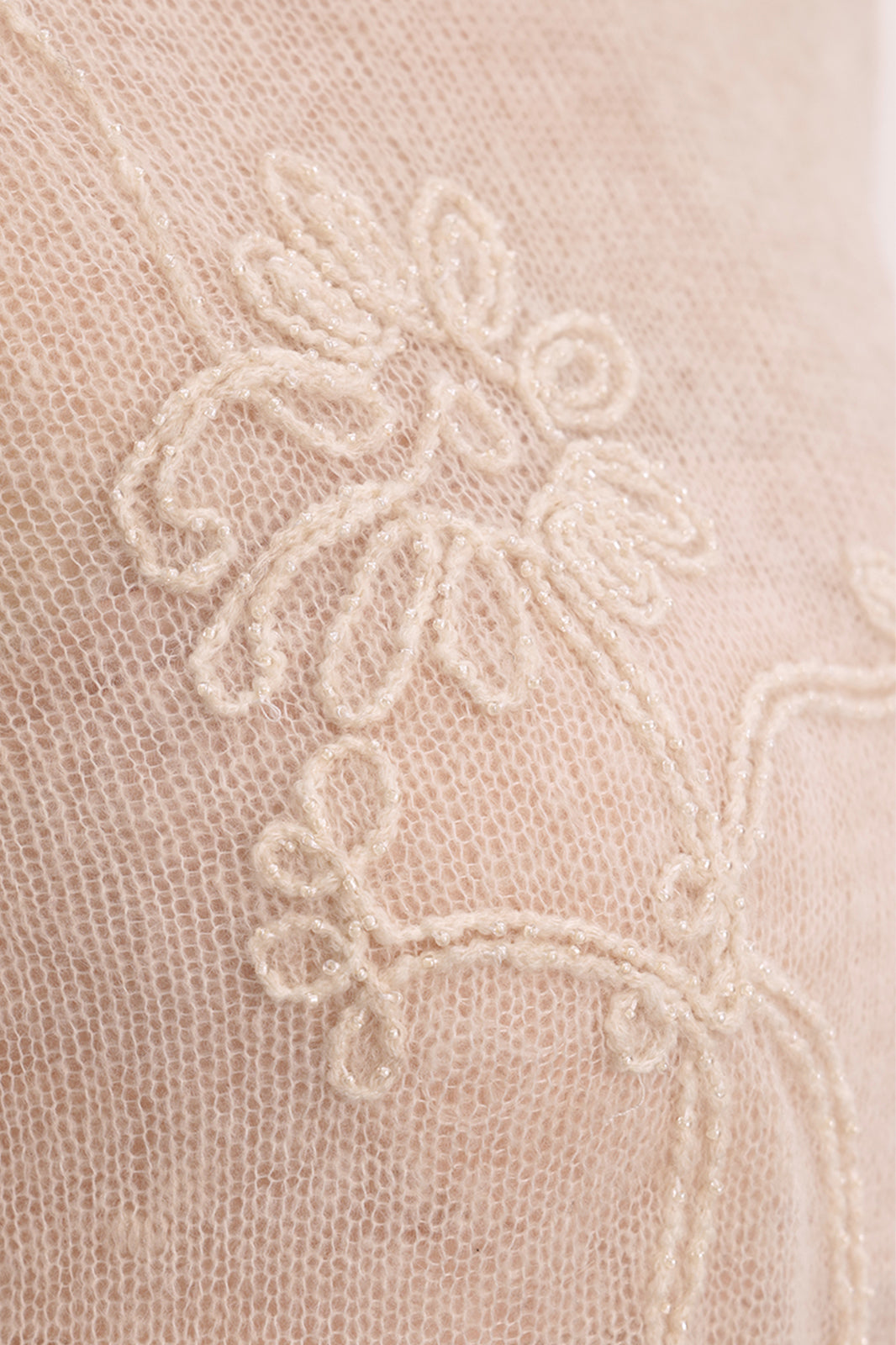 FAYCHUI Floral Rope-Embroidered Beaded Mohair Sweater