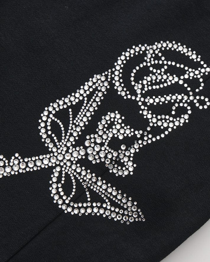 FAYCHUI Diamond Floral Embellished Oversized Sweatpants