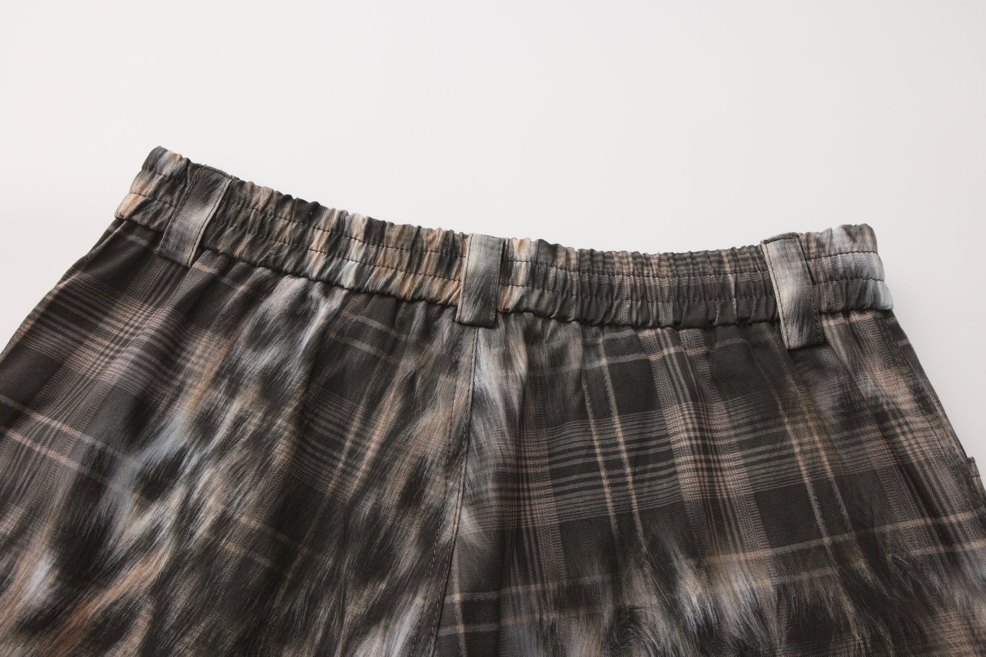 FAYCHUI Multi-Pocket Leopard Plaid Utility Pants