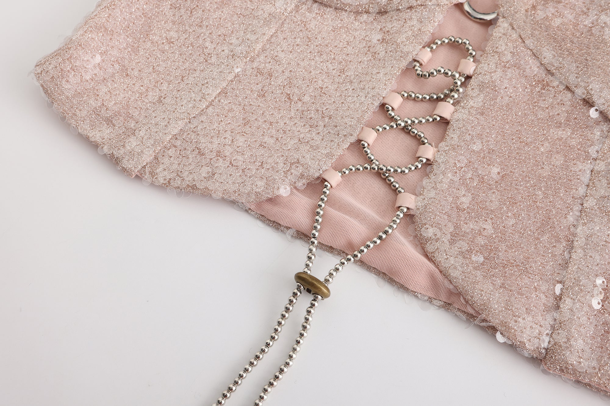 JIUWU PARK Sequin Lace-Up Hardware Tank Top