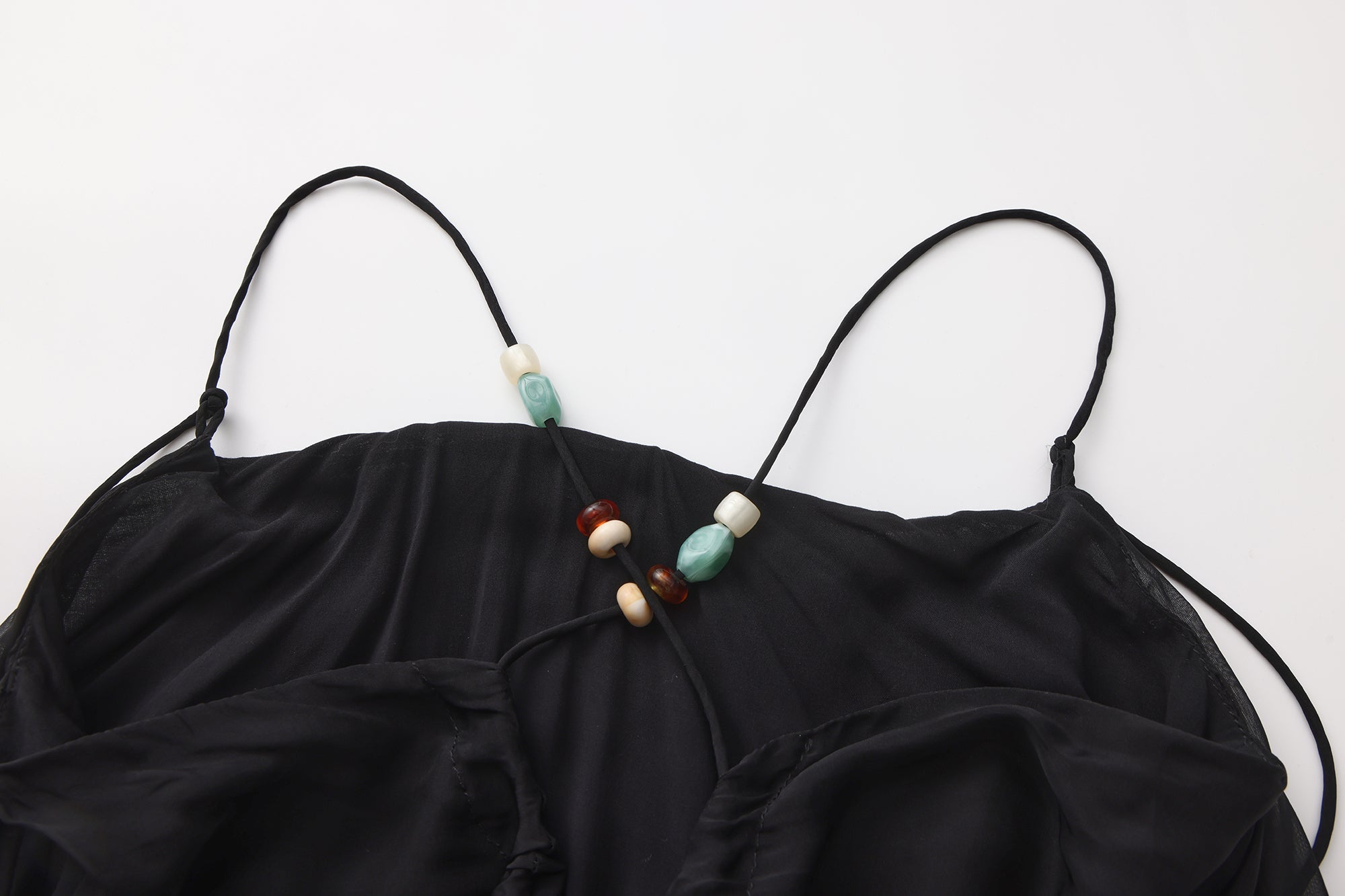 VERSION9 Beaded Strap Ruched Maxi Dress