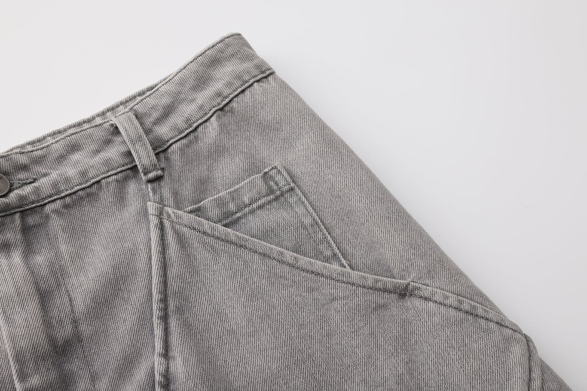VANN VALRENCE Washed Riveted Curved-Seam Denim Pants, premium urban and streetwear designers apparel on PROJECTISR.com, VANN VALRENCE