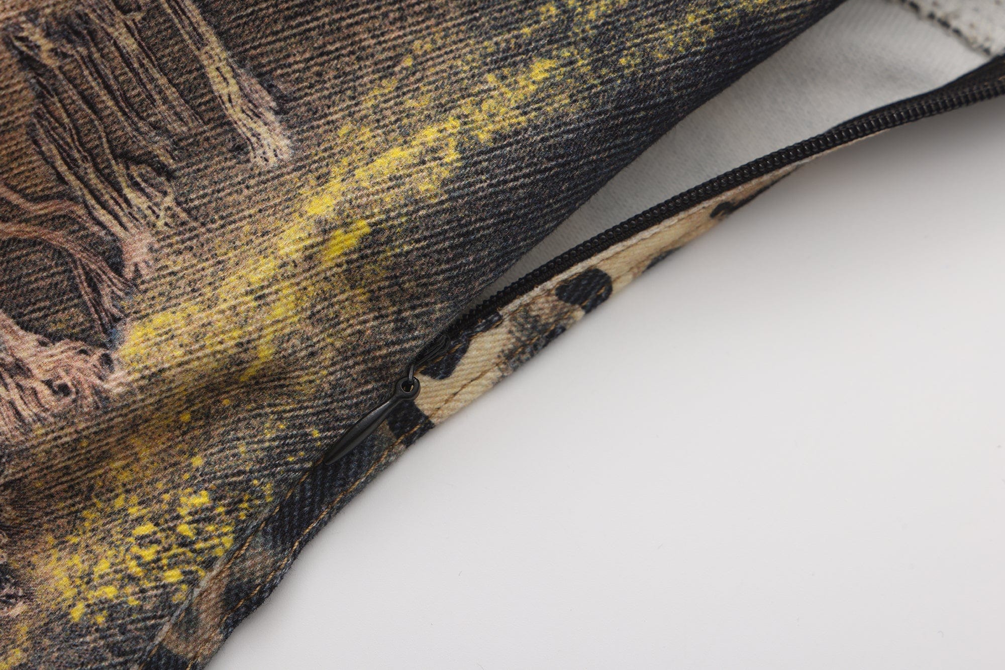 FAYCHUI Foil-Dusted Distressed Leopard Tube Denim Dress