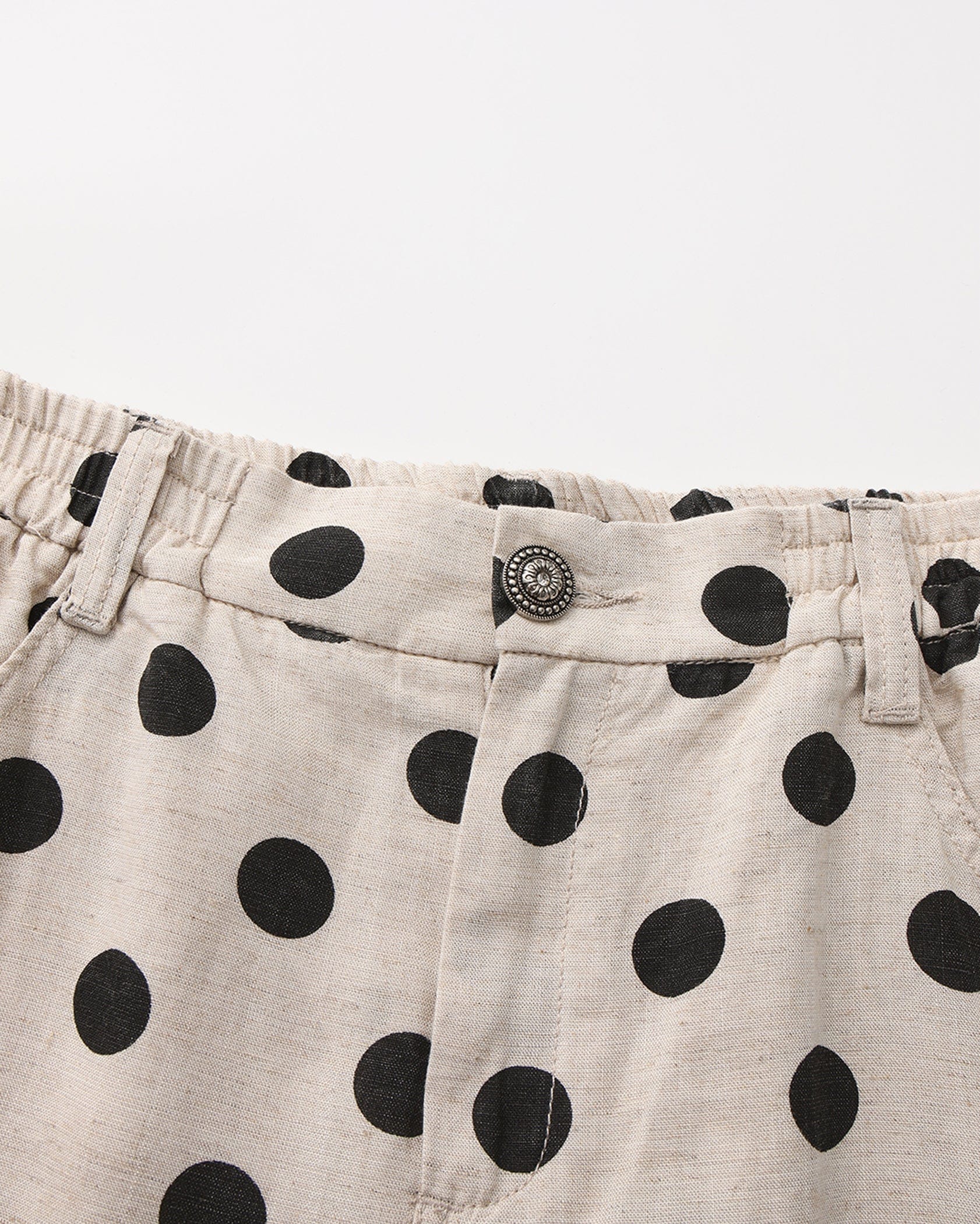 FAYCHUI Tencel-Linen Polka Dot Wide-Leg Pants