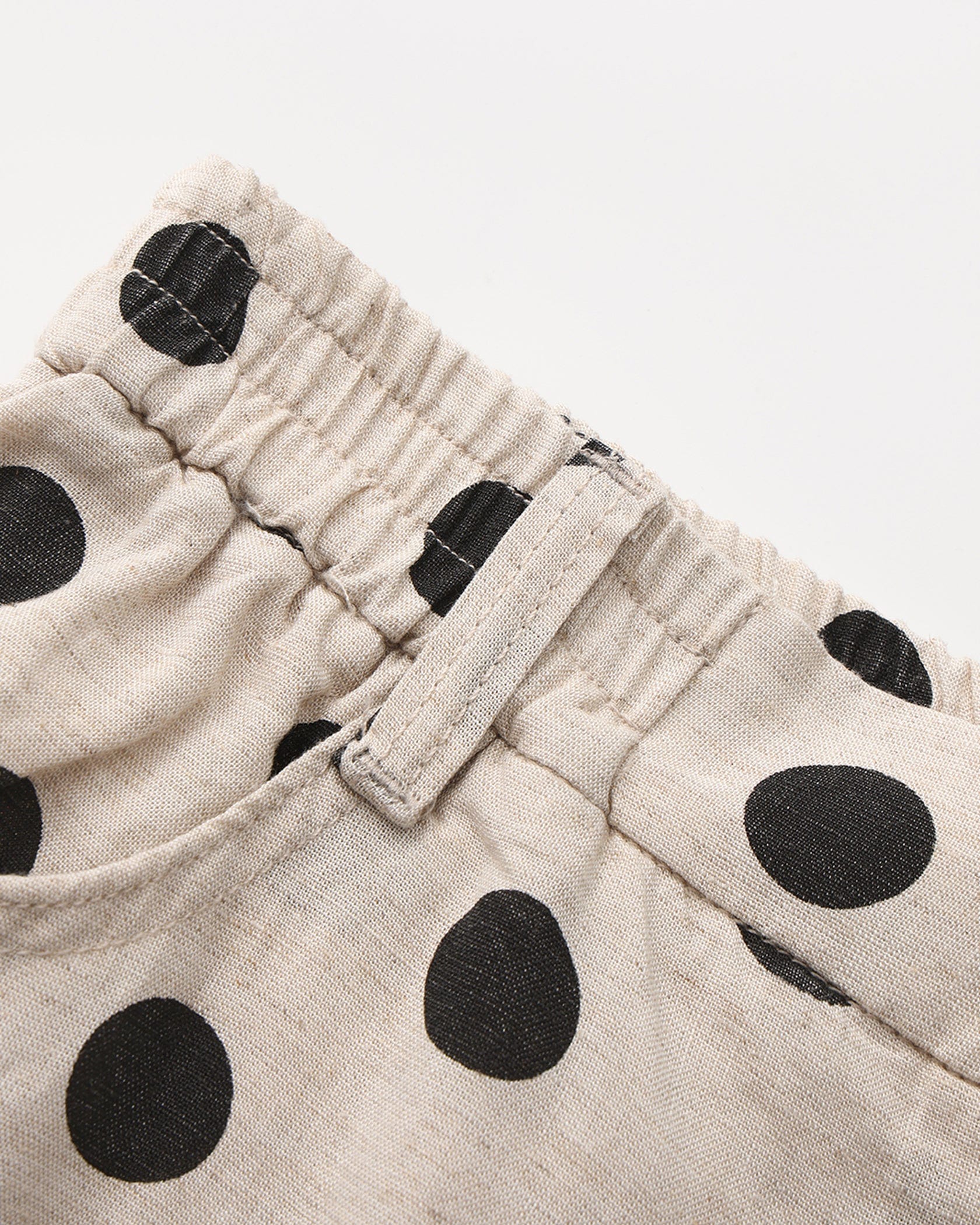 FAYCHUI Tencel-Linen Polka Dot Wide-Leg Pants