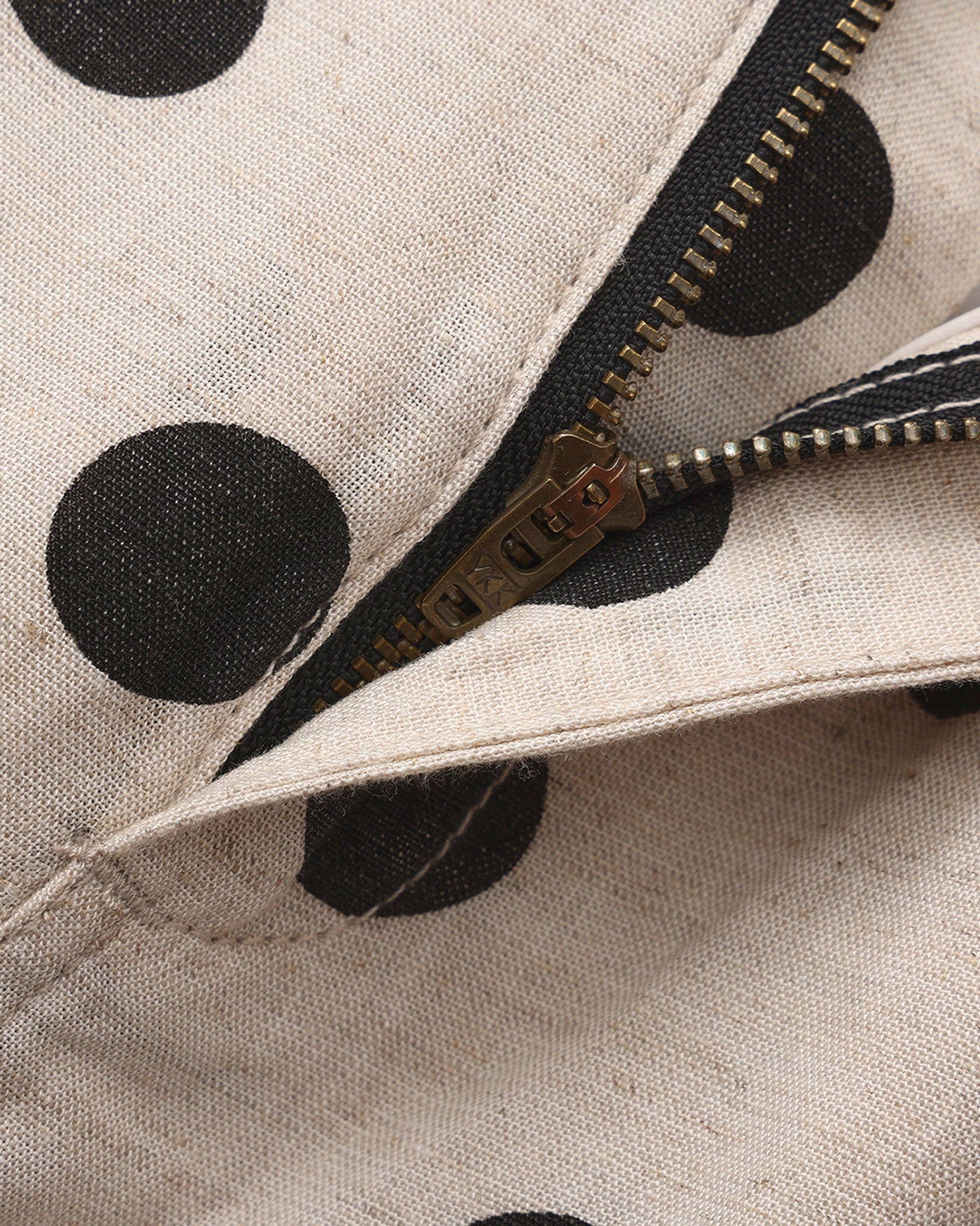 FAYCHUI Tencel-Linen Polka Dot Wide-Leg Pants