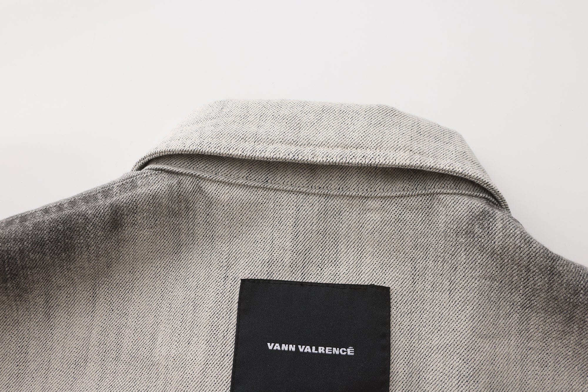 VANN VALRENCE Structured Panel Gradient Sleeve Washed Denim Jacket, premium urban and streetwear designers apparel on PROJECTISR.com, VANN VALRENCE
