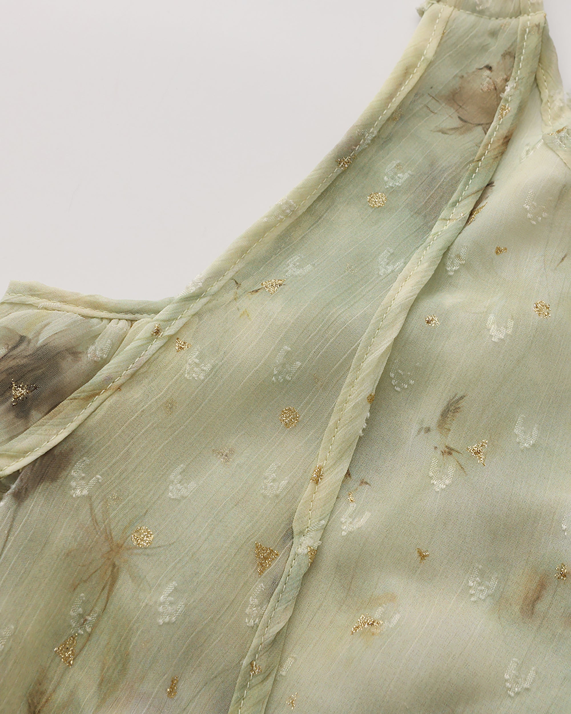 JIUWU PARK Sheer Floral Chiffon Cami Dress