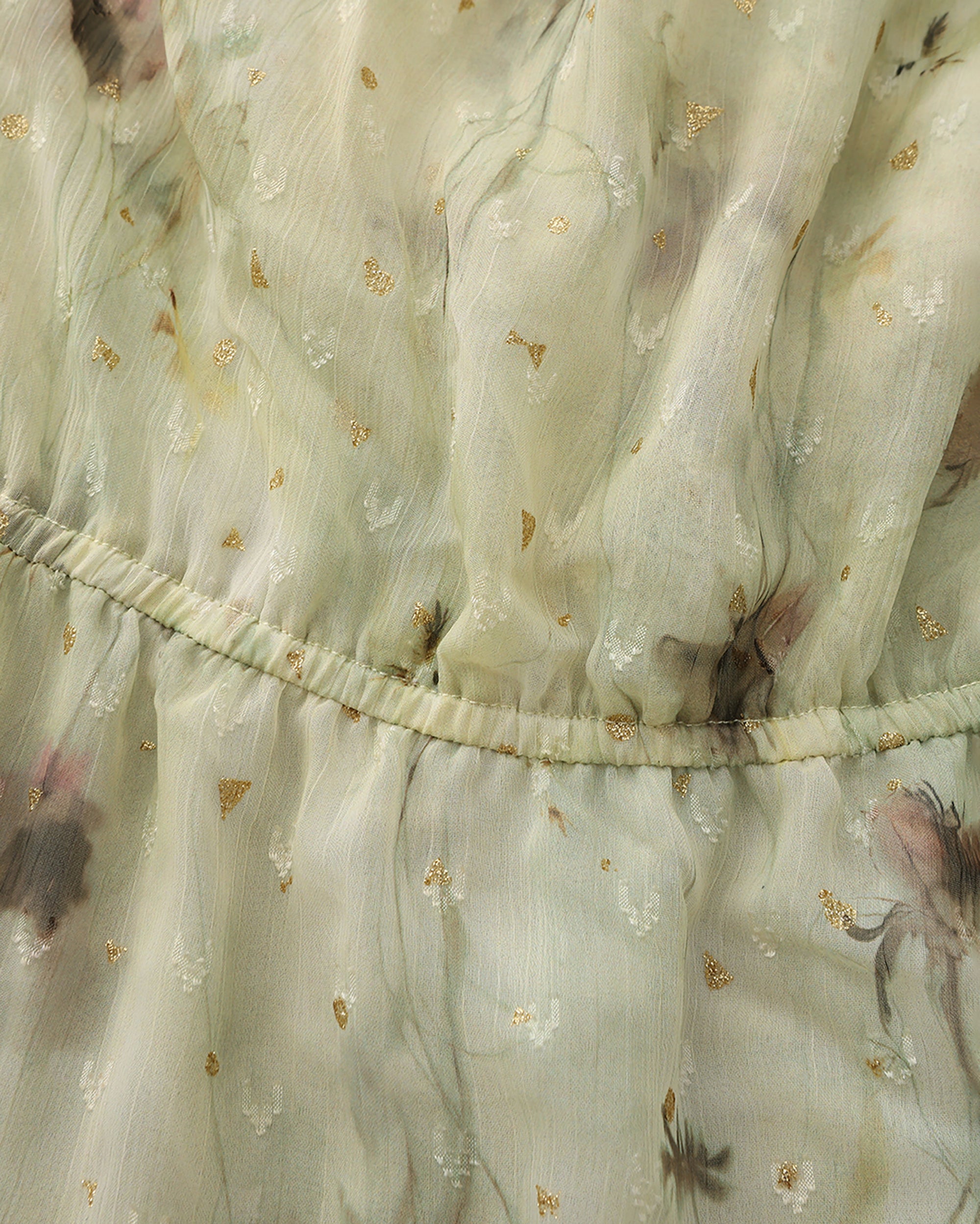 JIUWU PARK Sheer Floral Chiffon Cami Dress