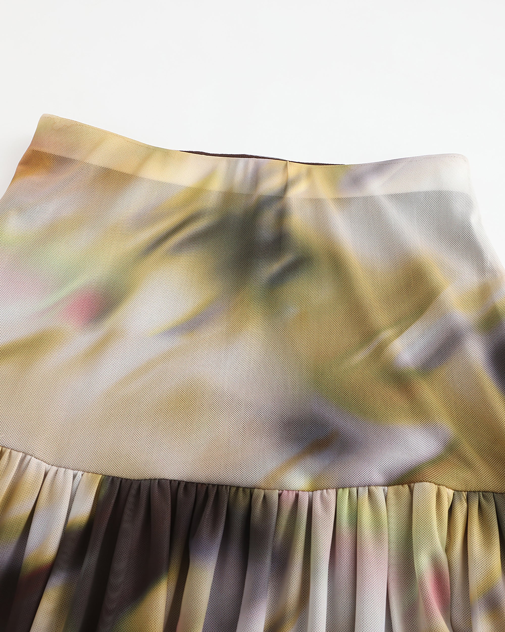 JIUWU PARK Blurred Print Gathered Maxi Skirt