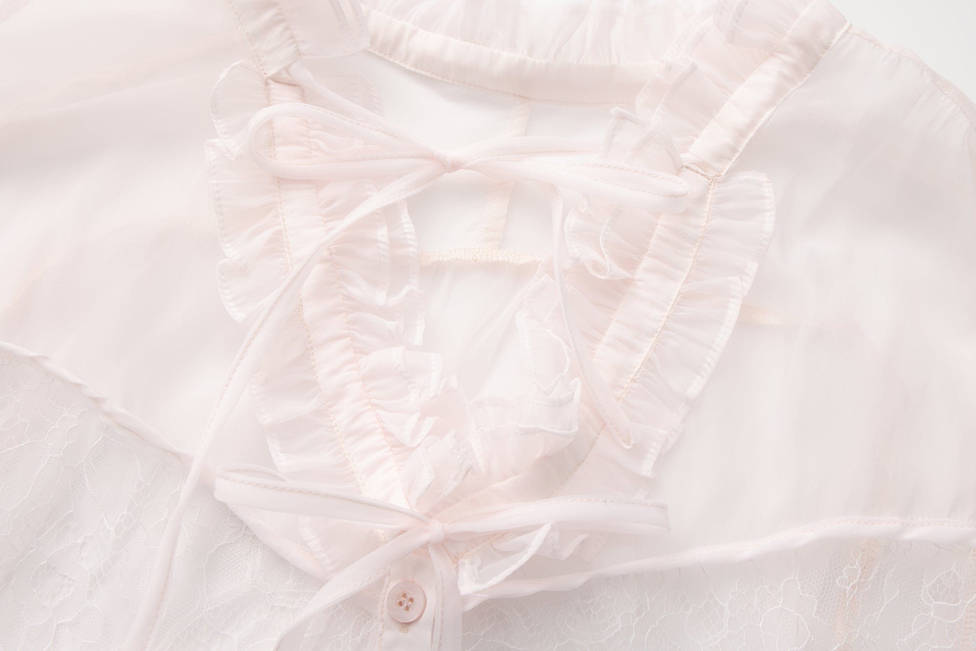 FAYCHUI Sheer Butterfly-Paneled Lace Shirt