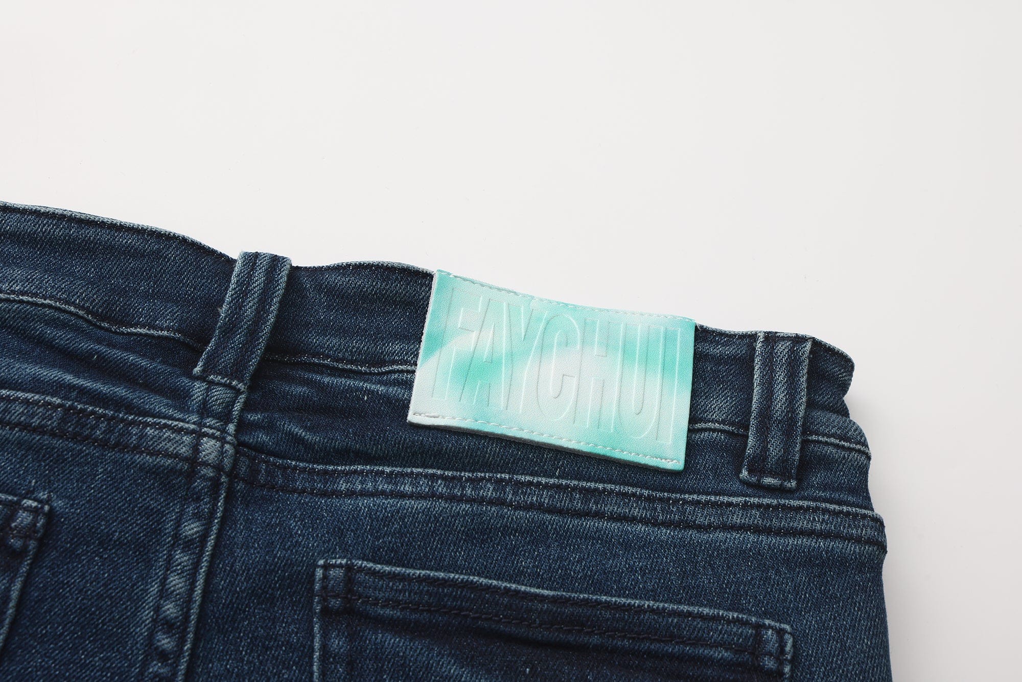 FAYCHUI Hip Pad Diamond Letter Jeans