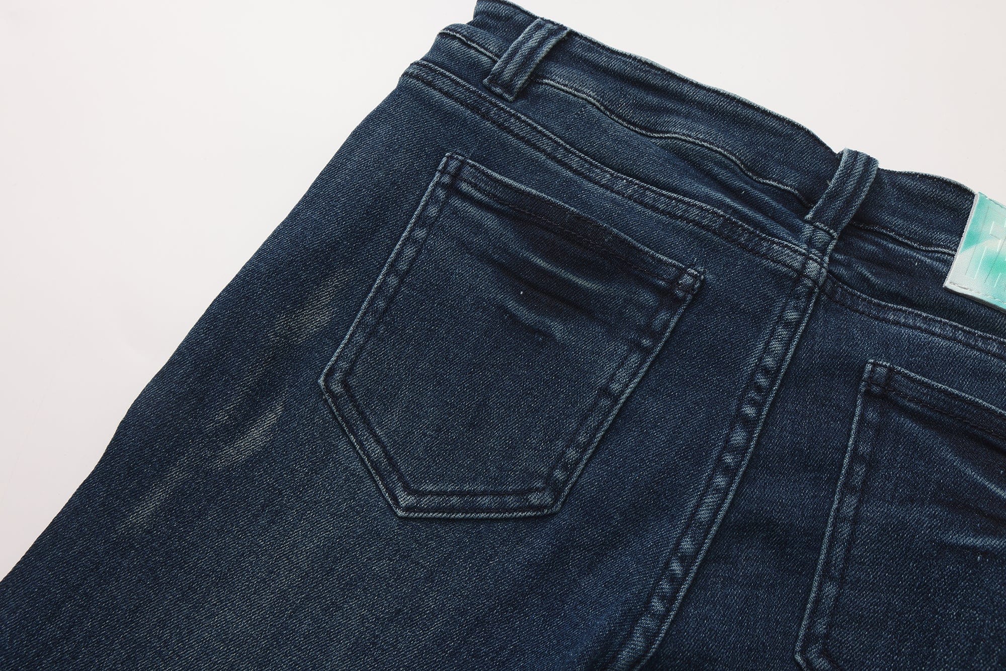 FAYCHUI Hip Pad Diamond Letter Jeans