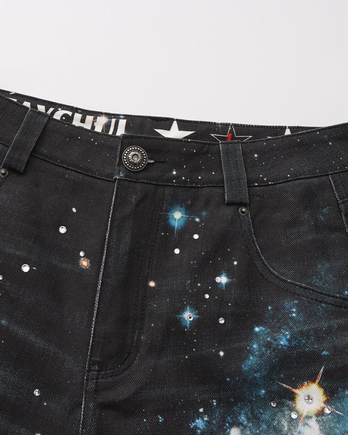 FAYCHUI Galaxy Glow Diamond Jeans