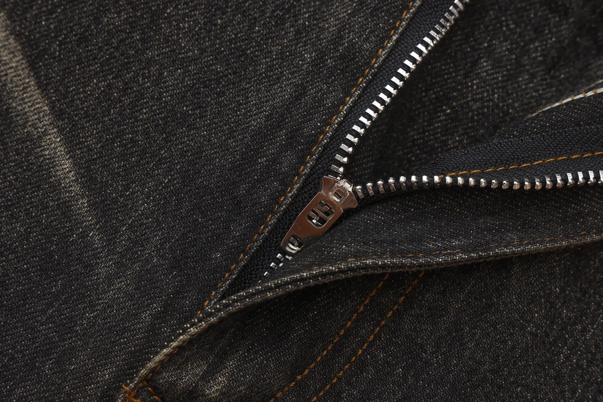 FAYCHUI Washed Whiskered Rhinestone Jeans