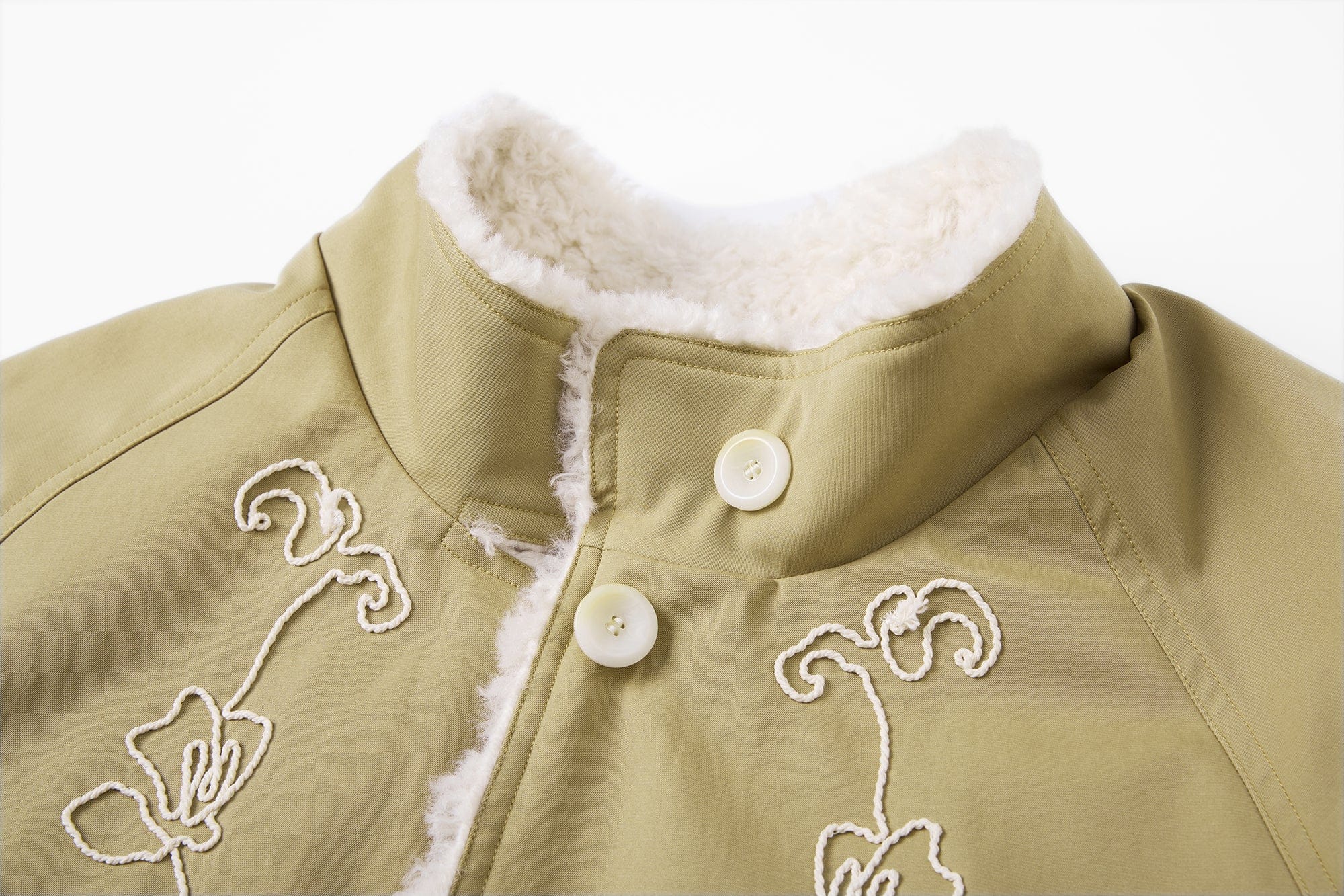 SAME FLOW Reversible Embroidered Fleece-Lined Jacket