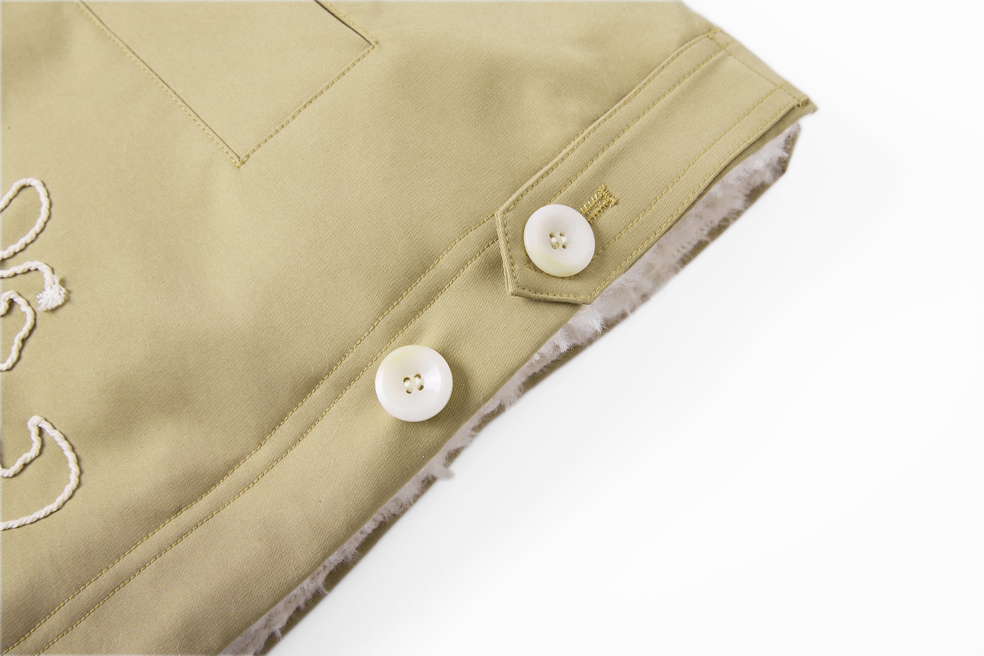 SAME FLOW Reversible Embroidered Fleece-Lined Jacket