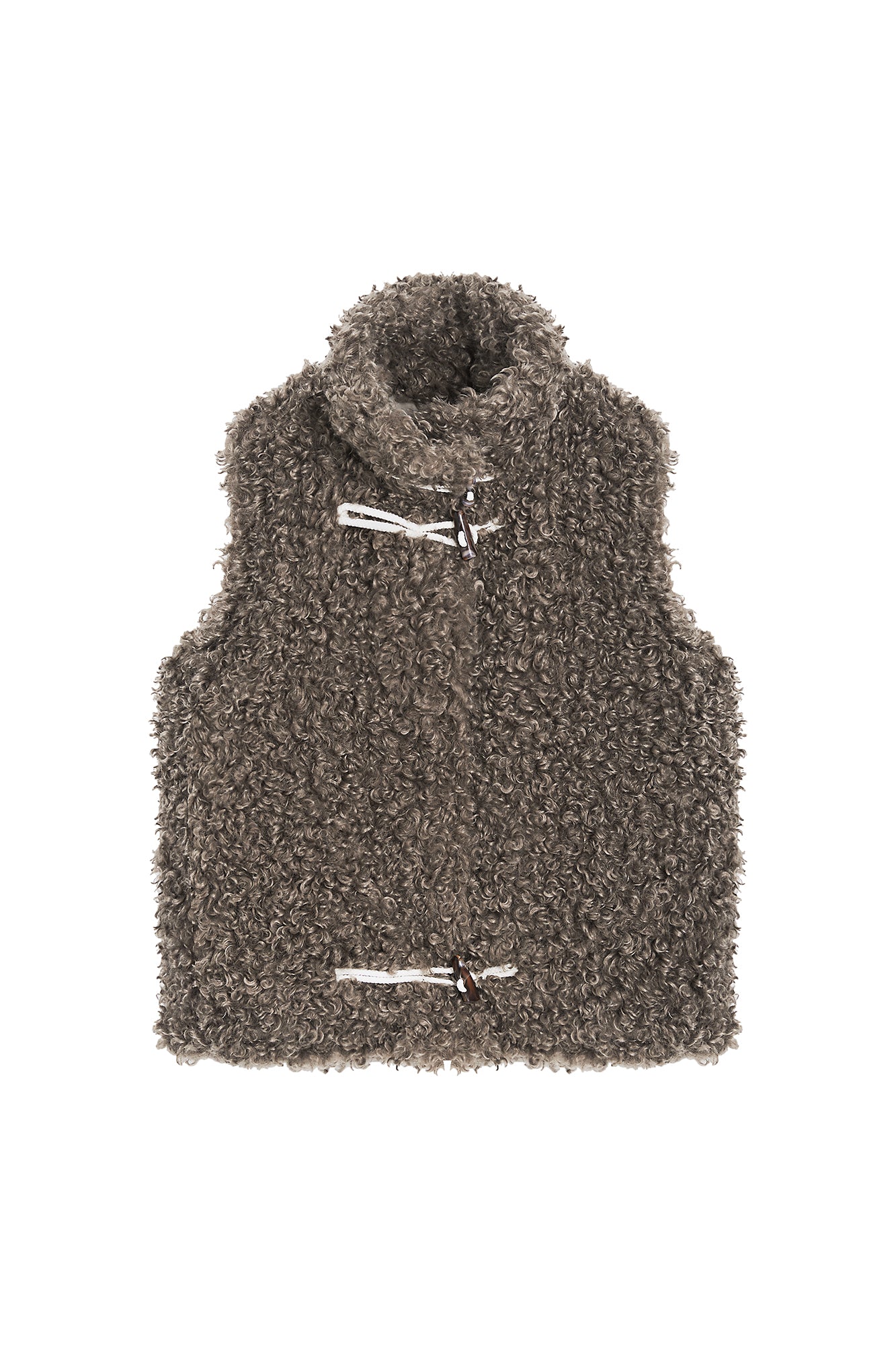 SAME FLOW Curly Faux Shearling Toggle Vest