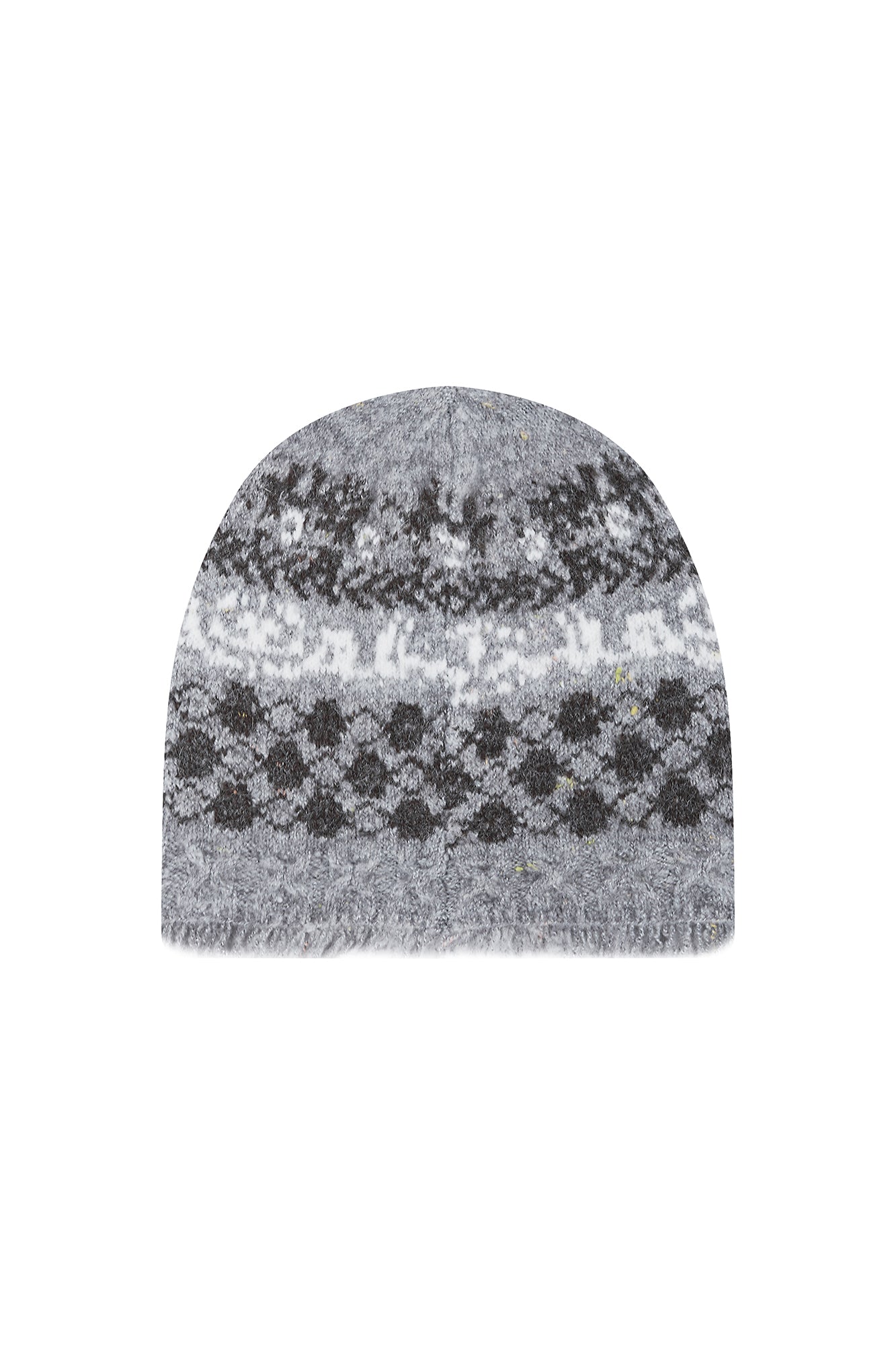 SAME FLOW Raw Edge Jacquard Wool-Blend Beanie